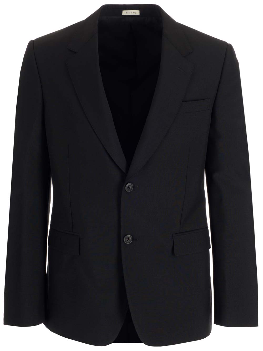 Shop Alexander Mcqueen Black Wool Single-breasted Jacket In Nero