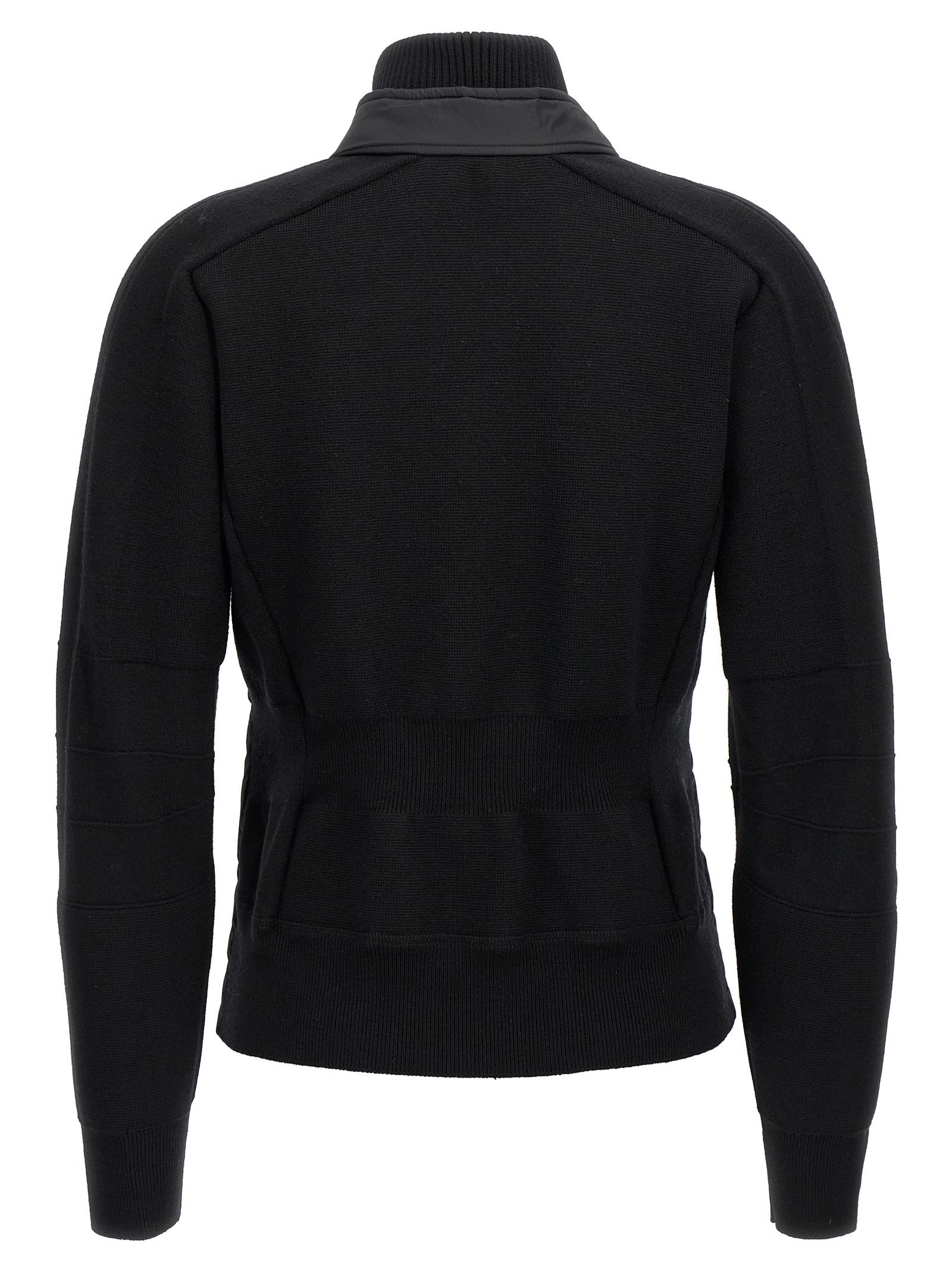 Shop Moncler Two-material Cardigan In Black