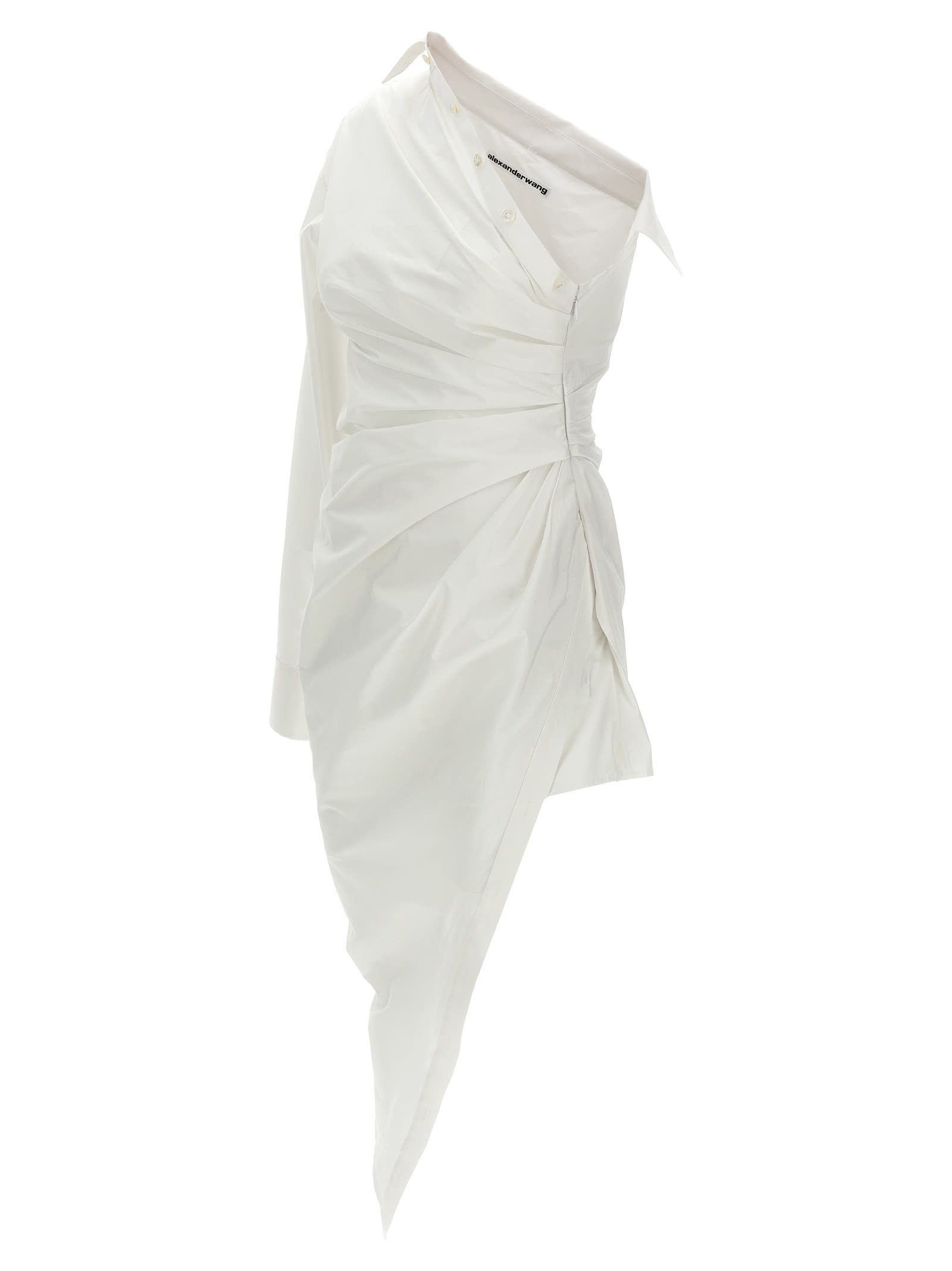 Shop Alexander Wang Asymmetrical Shirt Dress In White