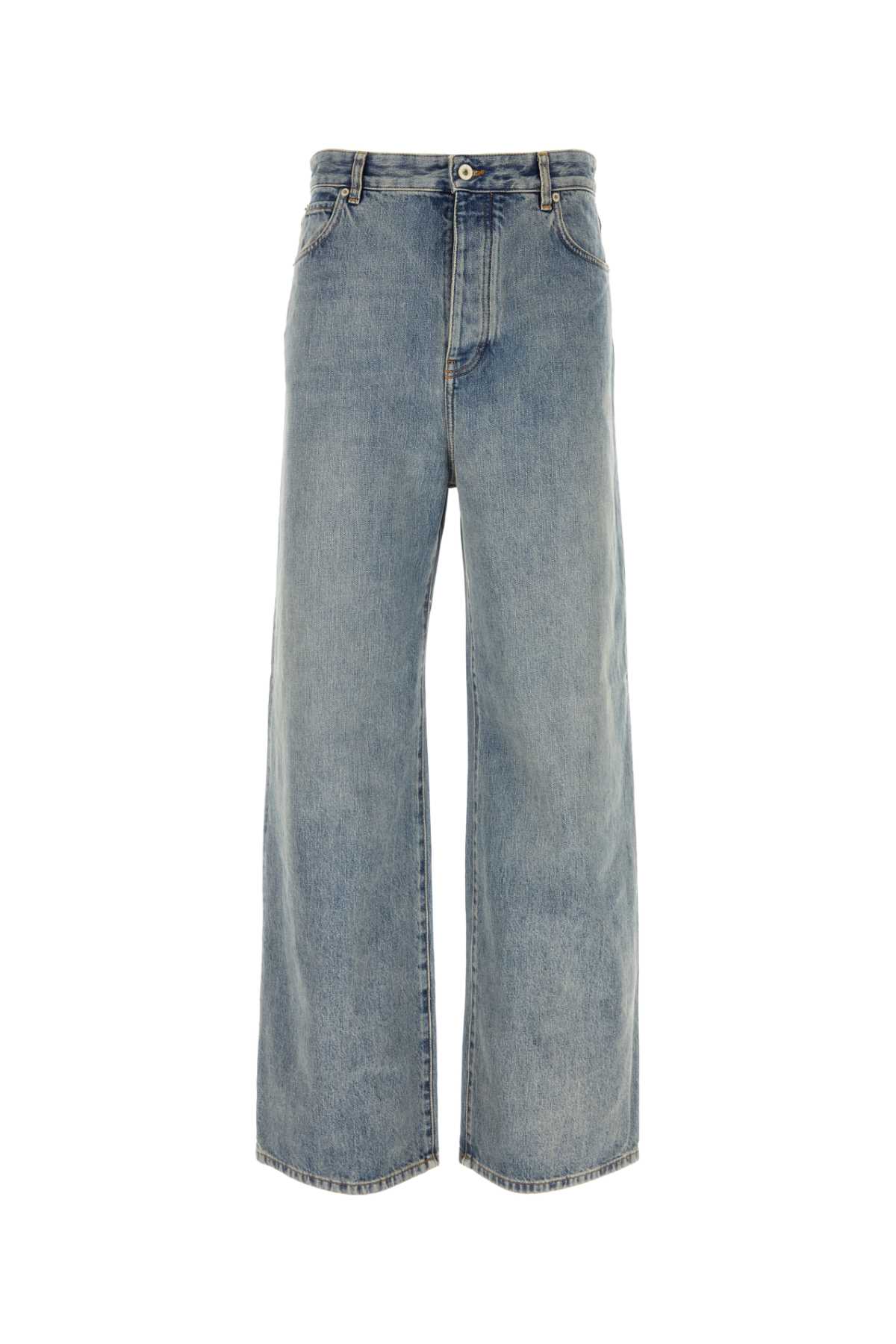 Shop Loewe Denim Wide-leg Jeans In Washeddenim