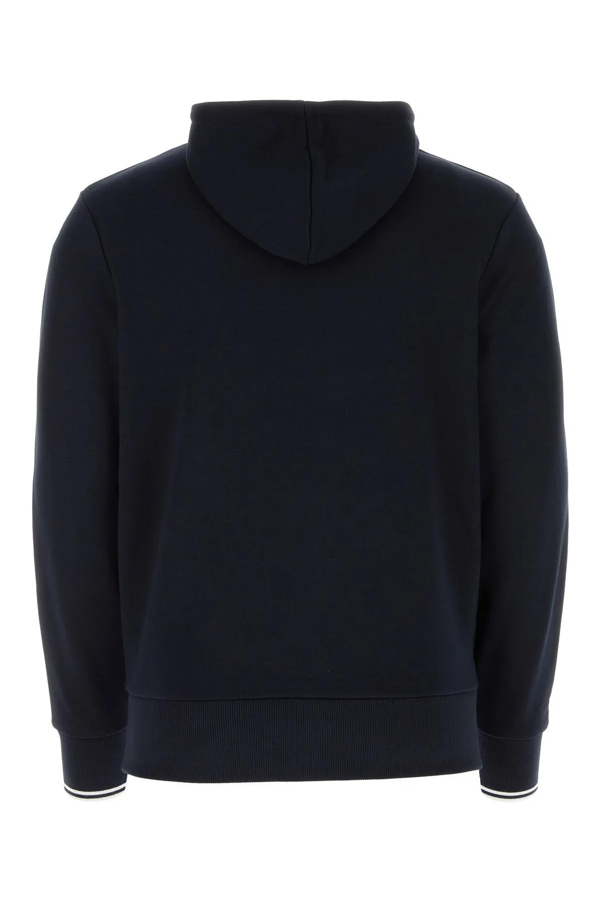 Shop Fred Perry Midnight Blue Cotton Sweatshirt In Navy