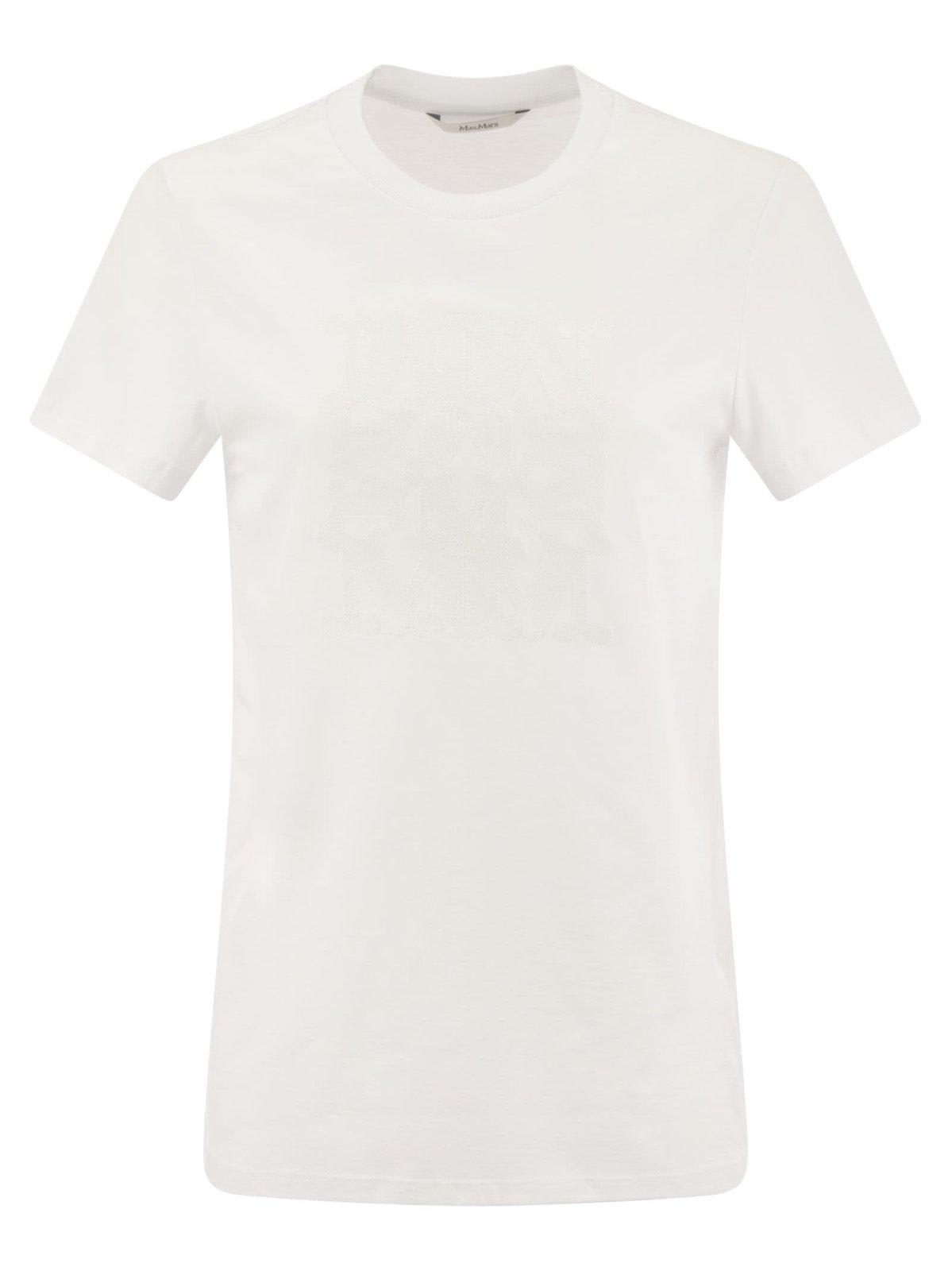 Shop Max Mara Crewneck Short-sleeved T-shirt In White