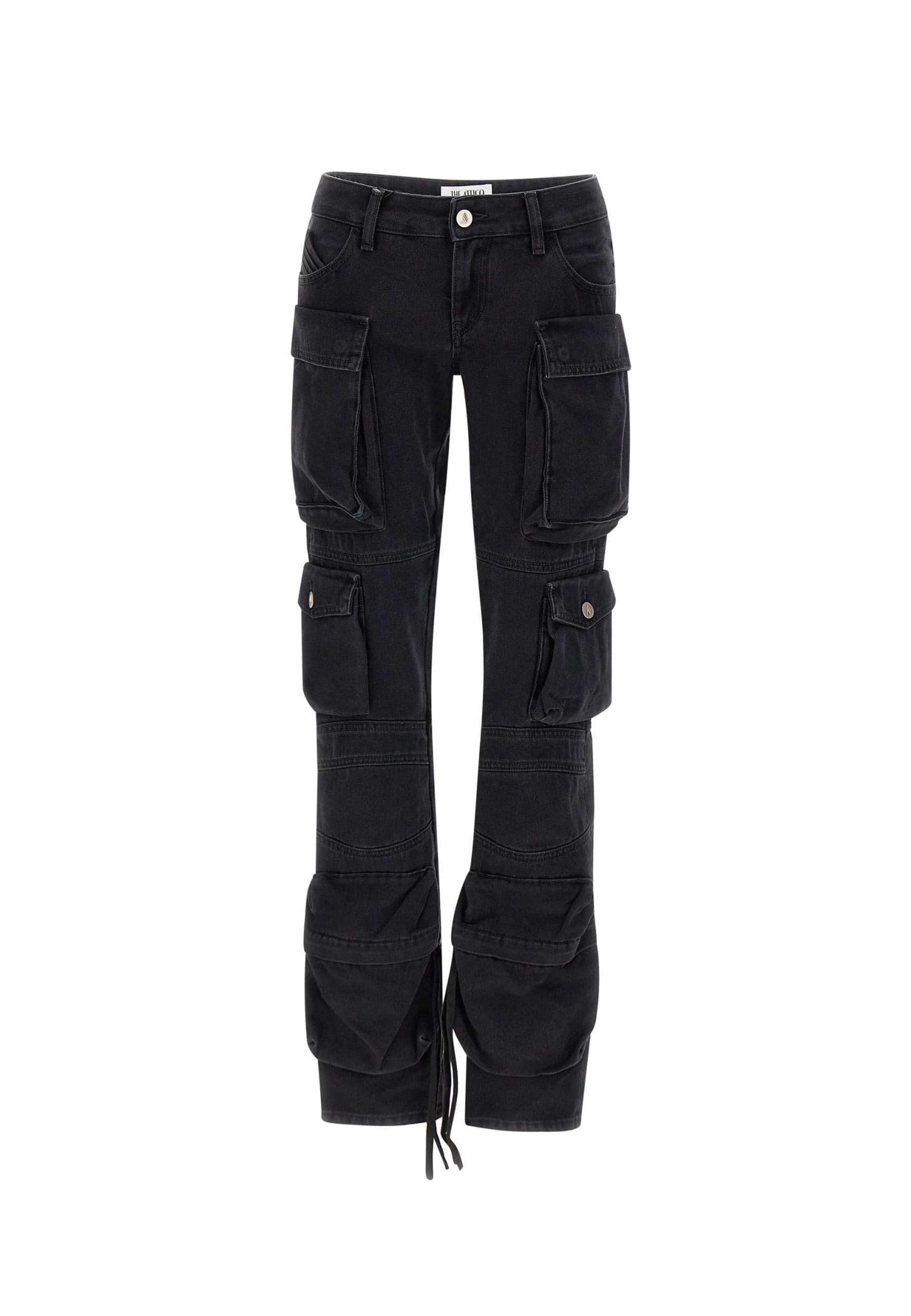 Attico Essie Flared Cargo Pants In Black