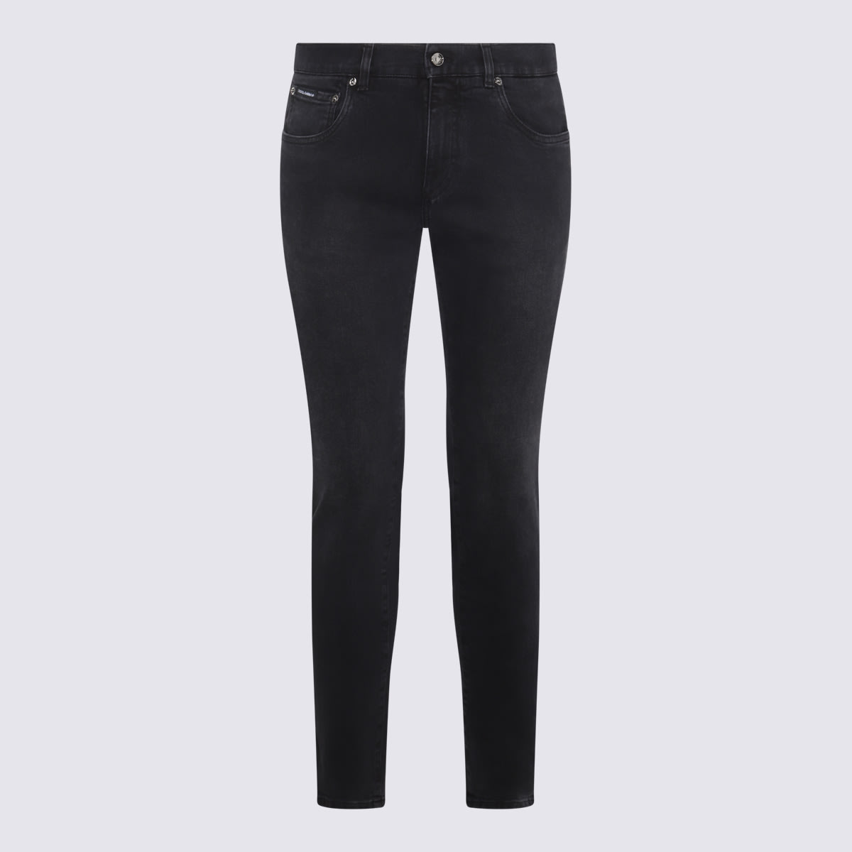 Shop Dolce & Gabbana Gray Wash Denim Skinny Jeans In Black