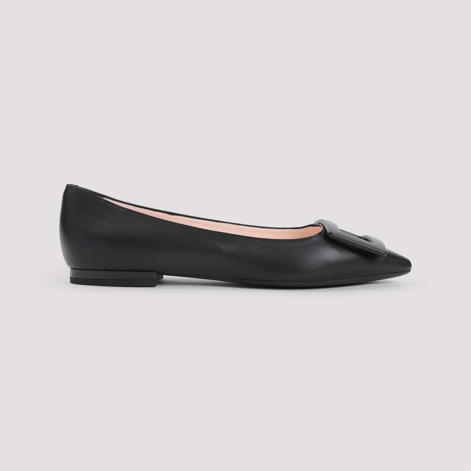 Roger Vivier Black Goat Leather Gommettine 05 Ballerinas In Black