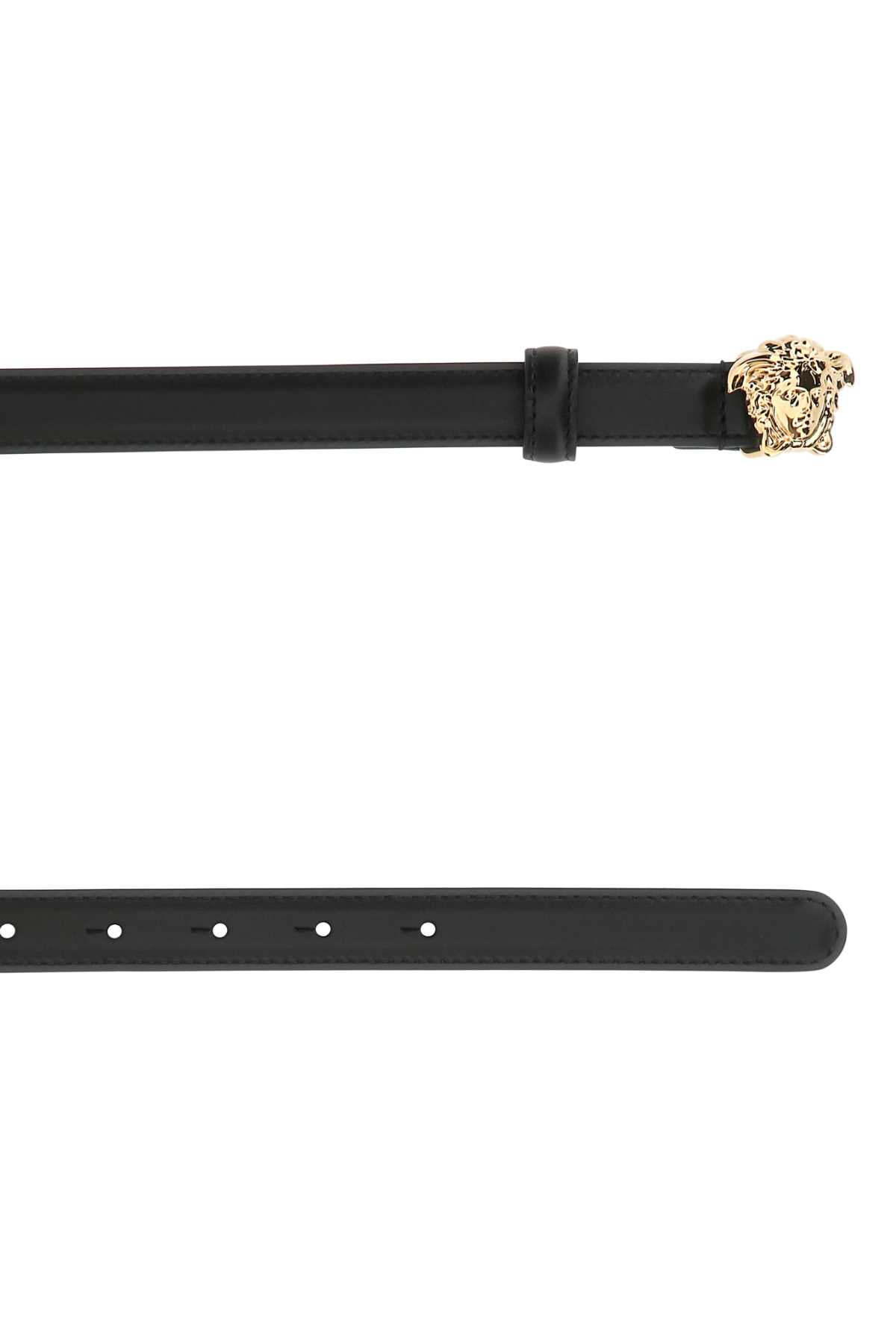 Versace Black Leather Belt In Nerooro
