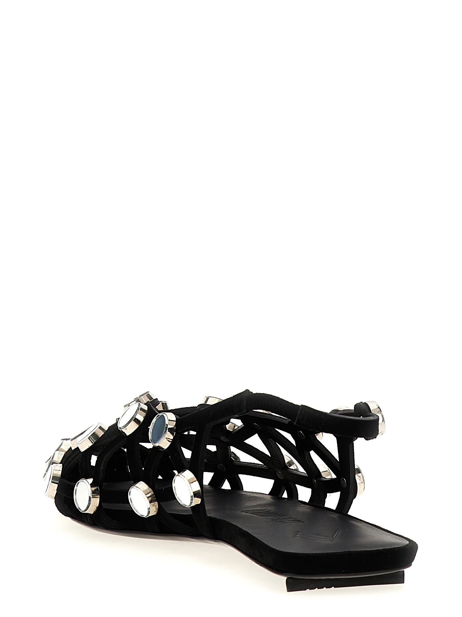 Attico Grid Ballerina In Black