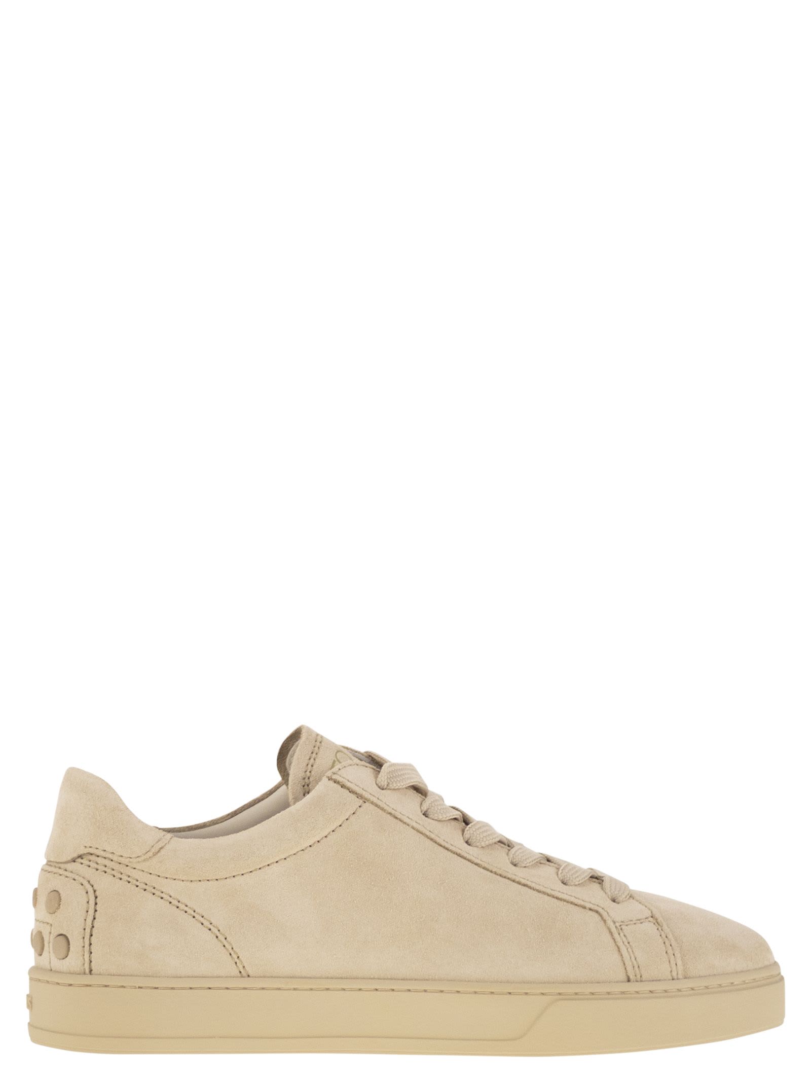 Tod's Suede Lace-up Sneakers In Neutral