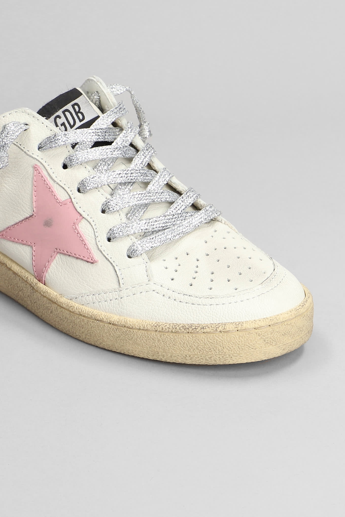 Shop Golden Goose Ball Star Sneakers In White Leather