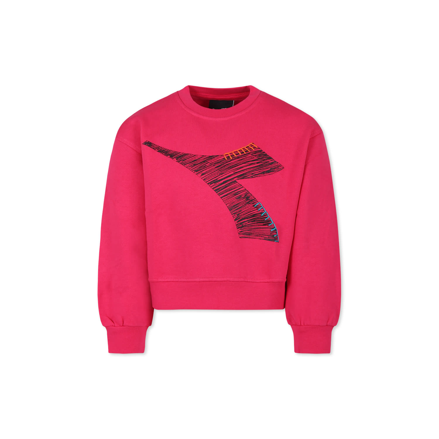 DIADORA FUCHSIA SWEATSHIRT FOR GIRL WITH LOGO