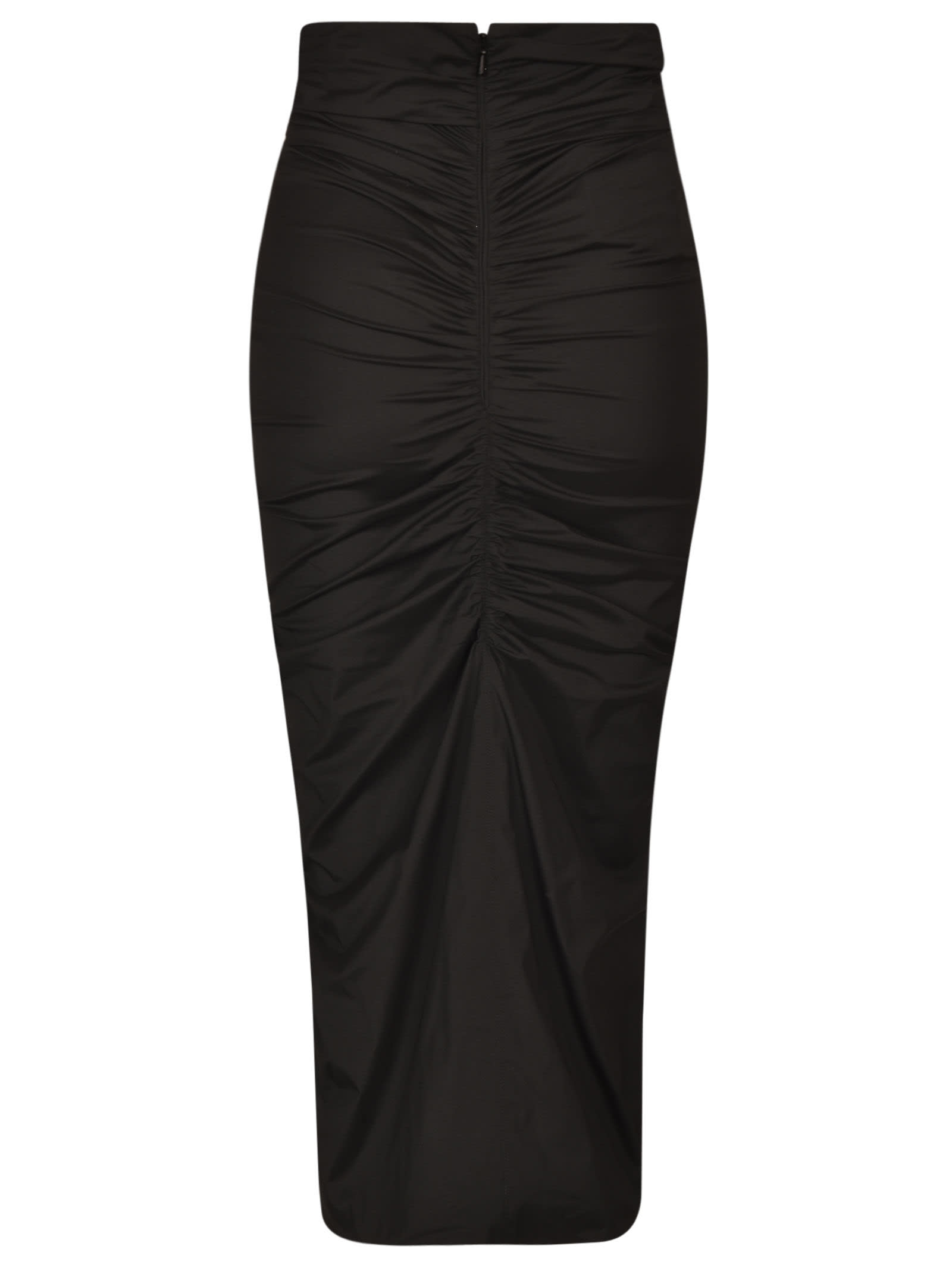 Shop Philosophy Di Lorenzo Serafini High Waist Gather Detail Midi Skirt In Black