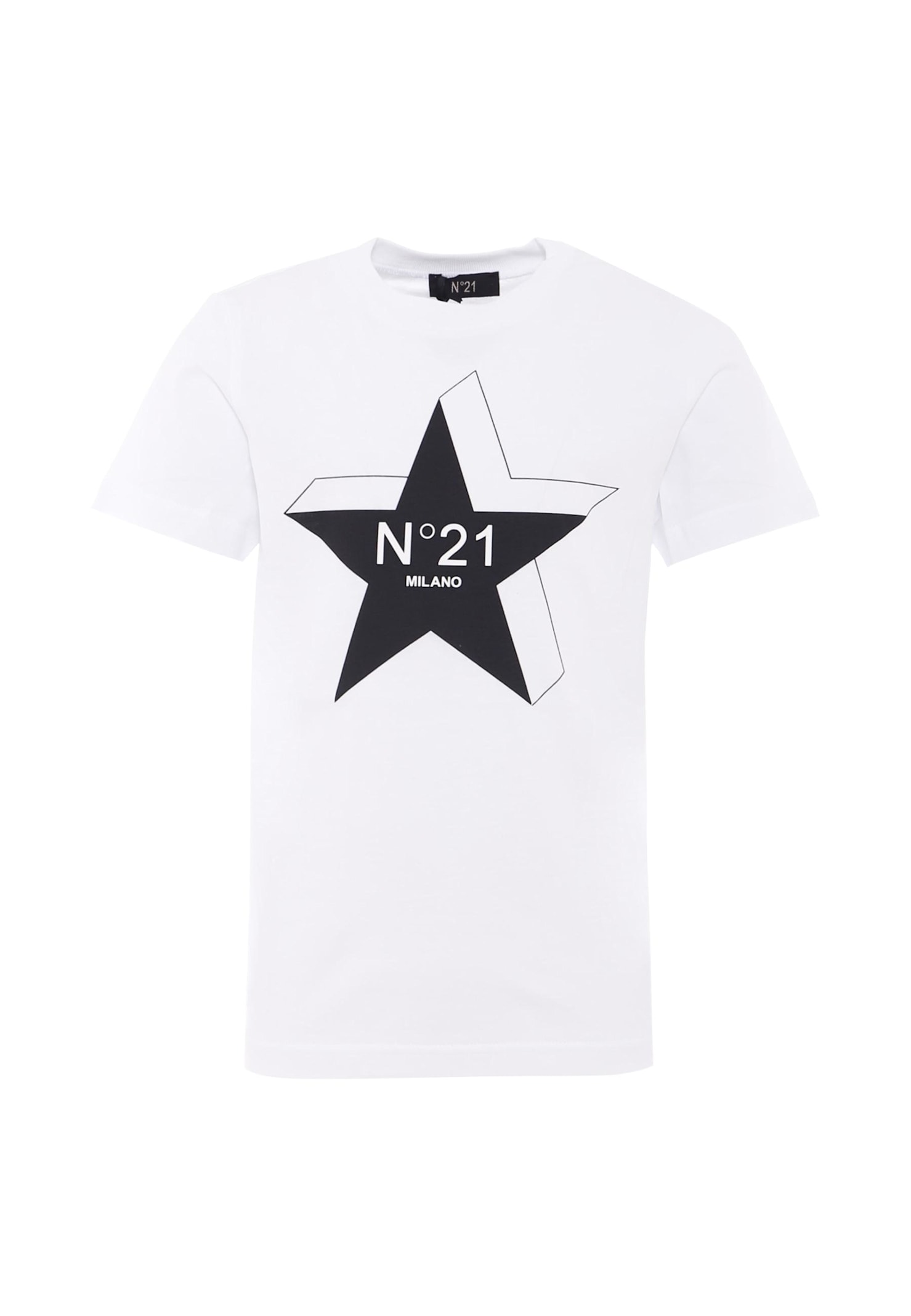 N°21 Kids' White T-shirt For Boy With Star