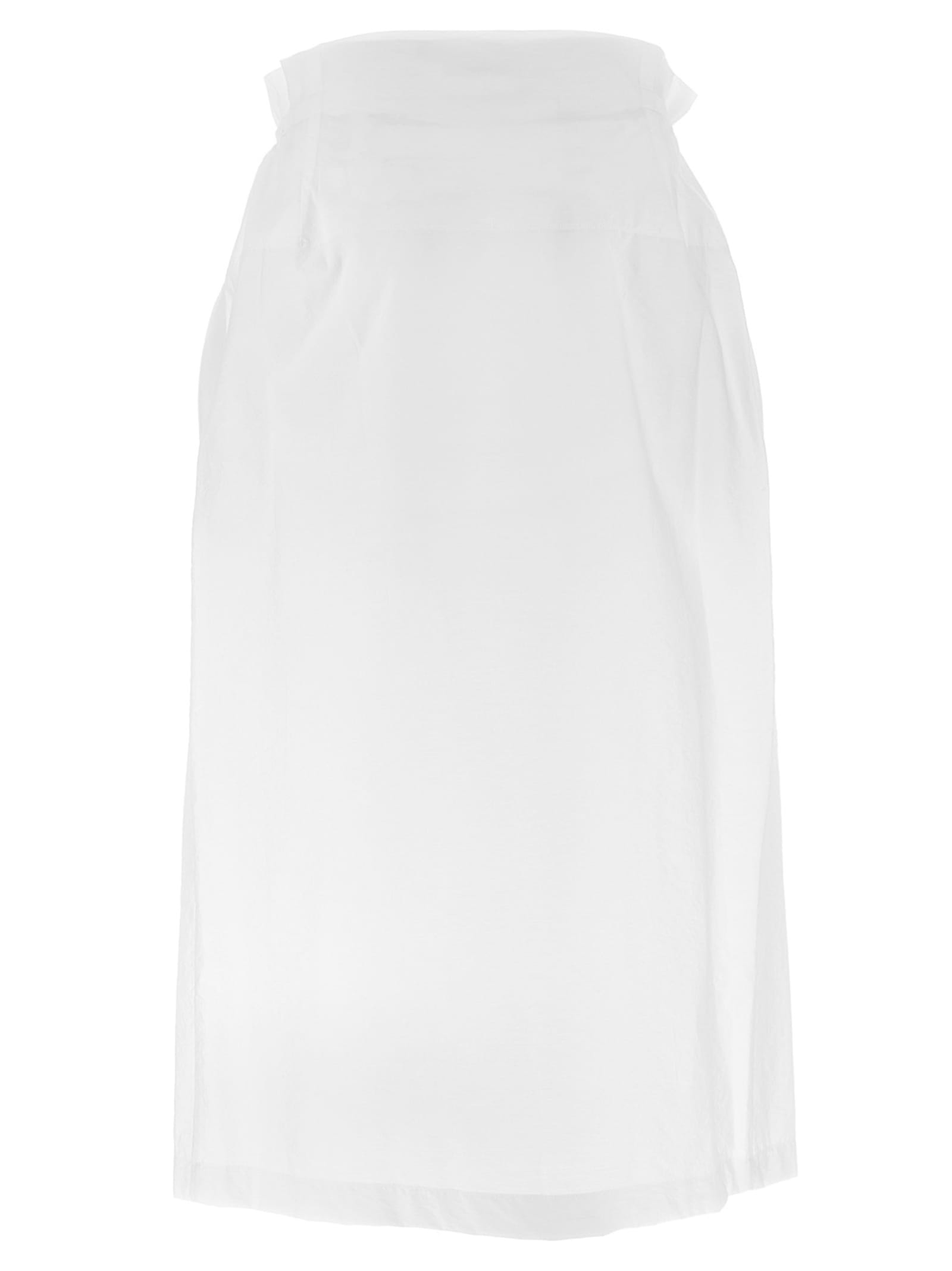 Fabiana Filippi Bag Style Midi Skirt With Drawstring Waist In White