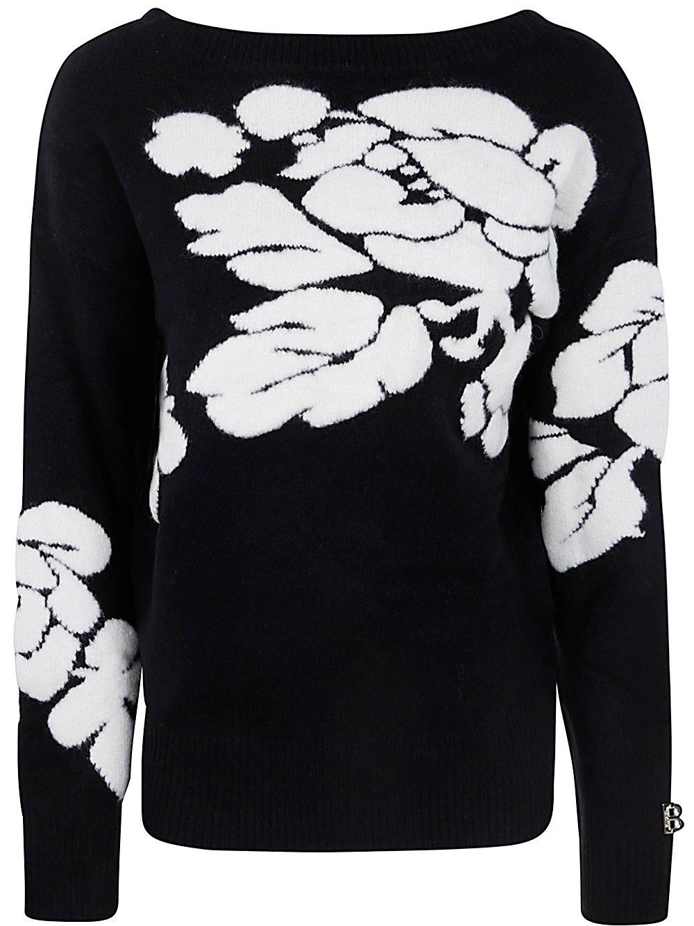 Floral-jacquard Crewneck Jumper