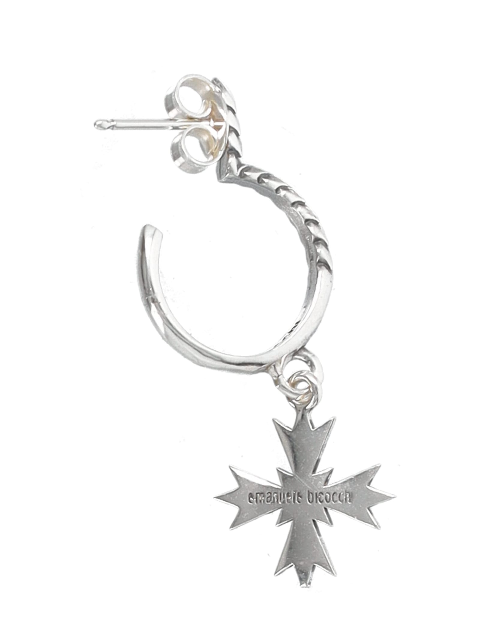 Shop Emanuele Bicocchi Single Earring Crest In Silver