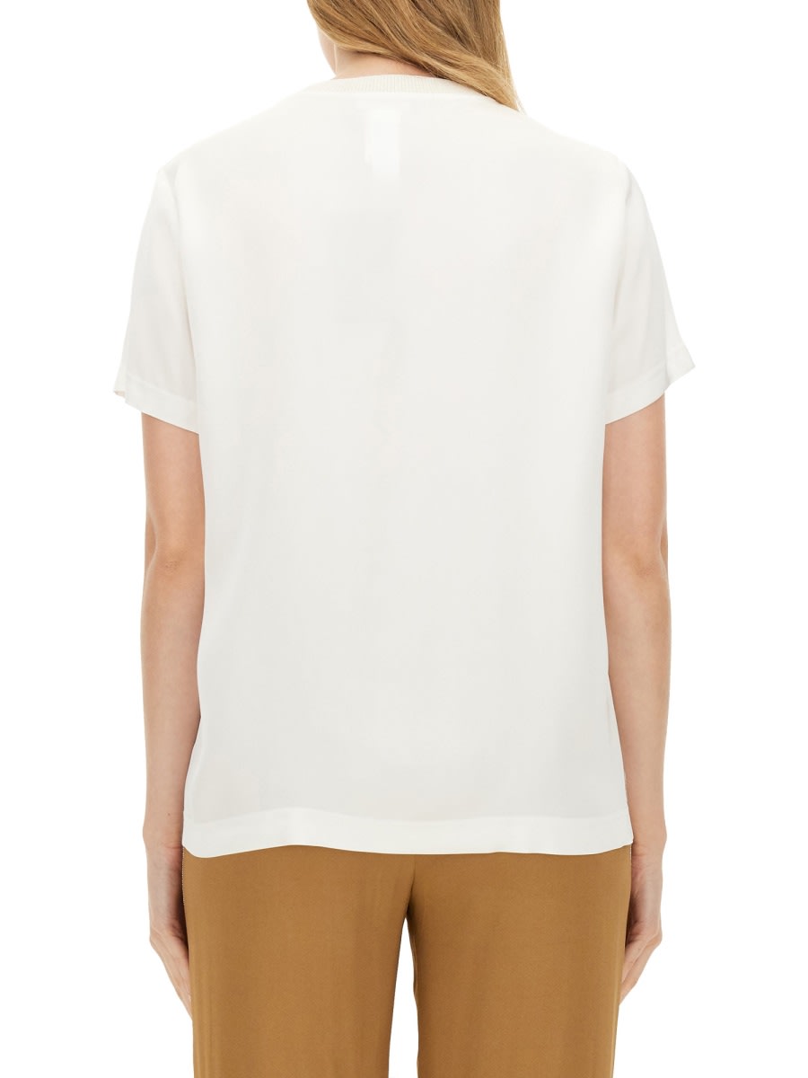 Shop Fabiana Filippi Satin T-shirt In White