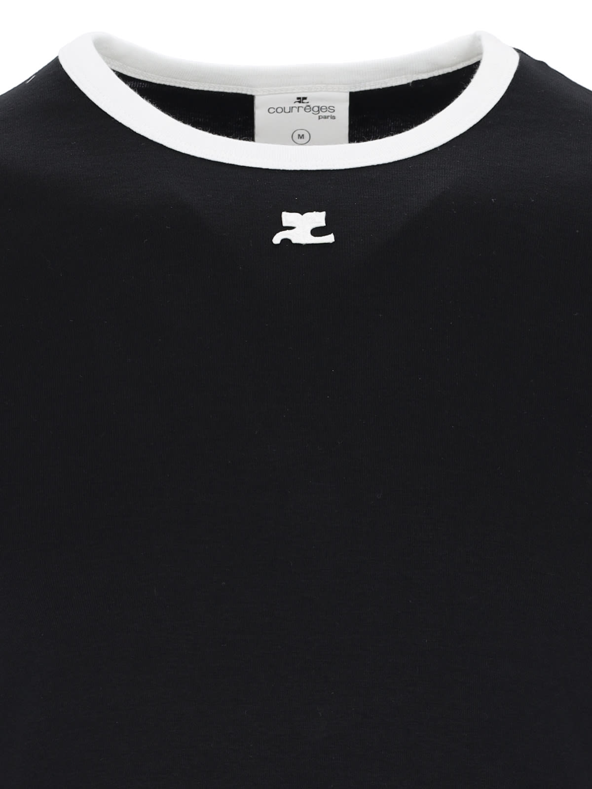 Shop Courrèges Contrast T-shirt In Black