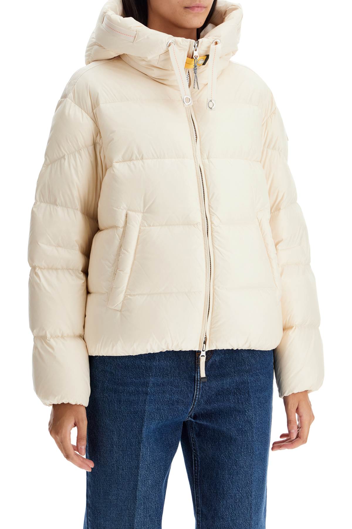 Shop Parajumpers Tilly Hooded Down Jacket In Moonbeam (white)