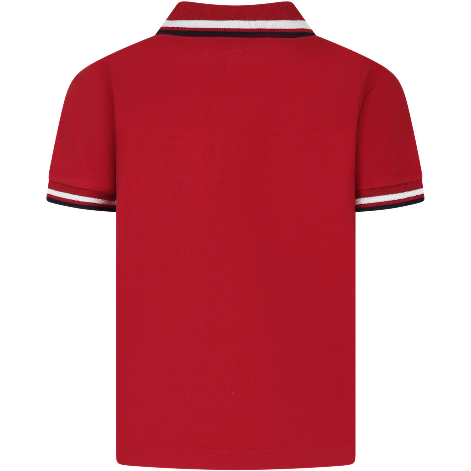 Shop Moncler Red Polo Shirt For Boy With Logo