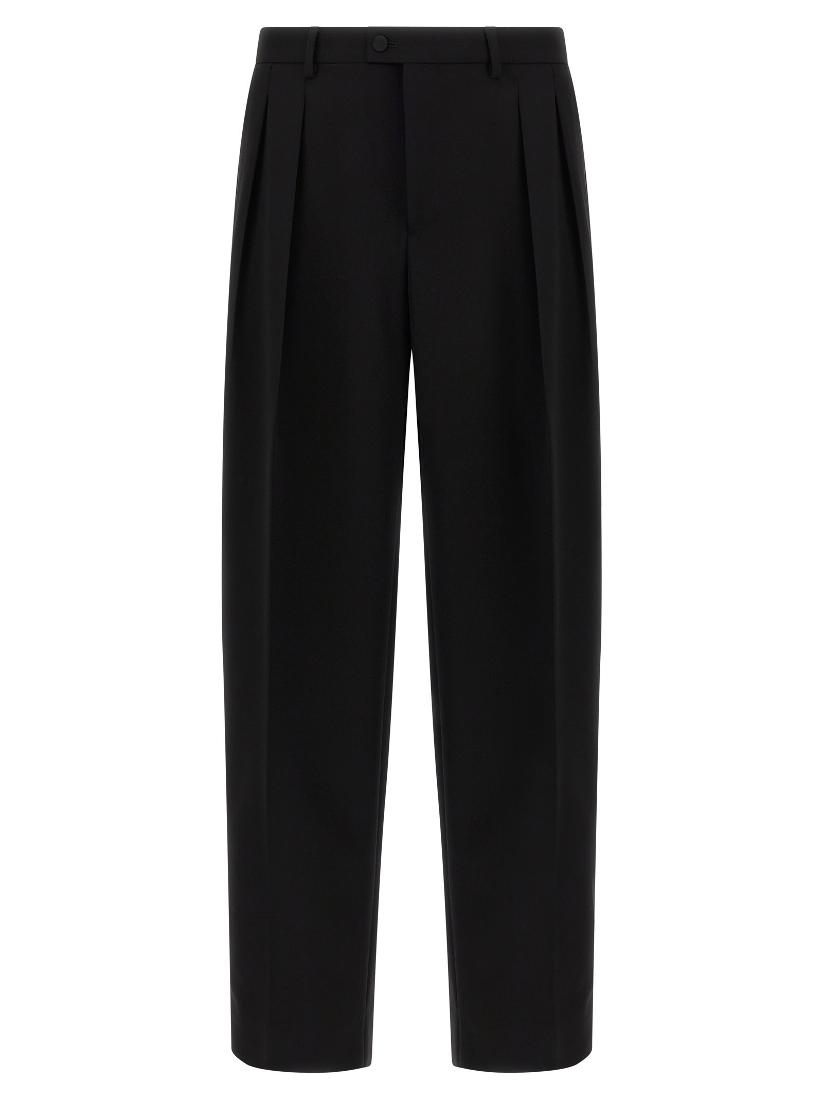 Dolce & Gabbana Men Satin Band Pants In Black