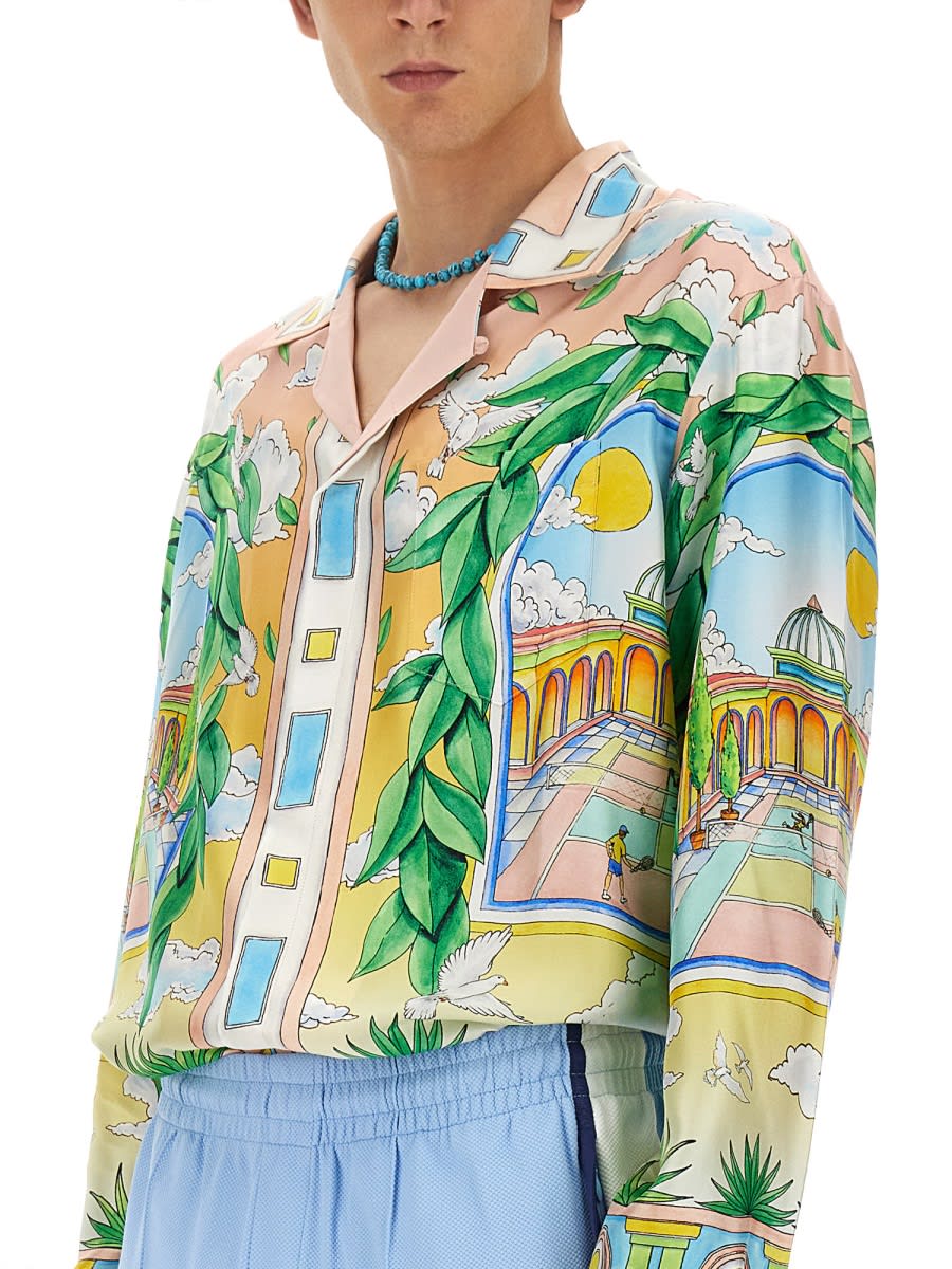 Shop Casablanca Printed Shirt In Multicolour