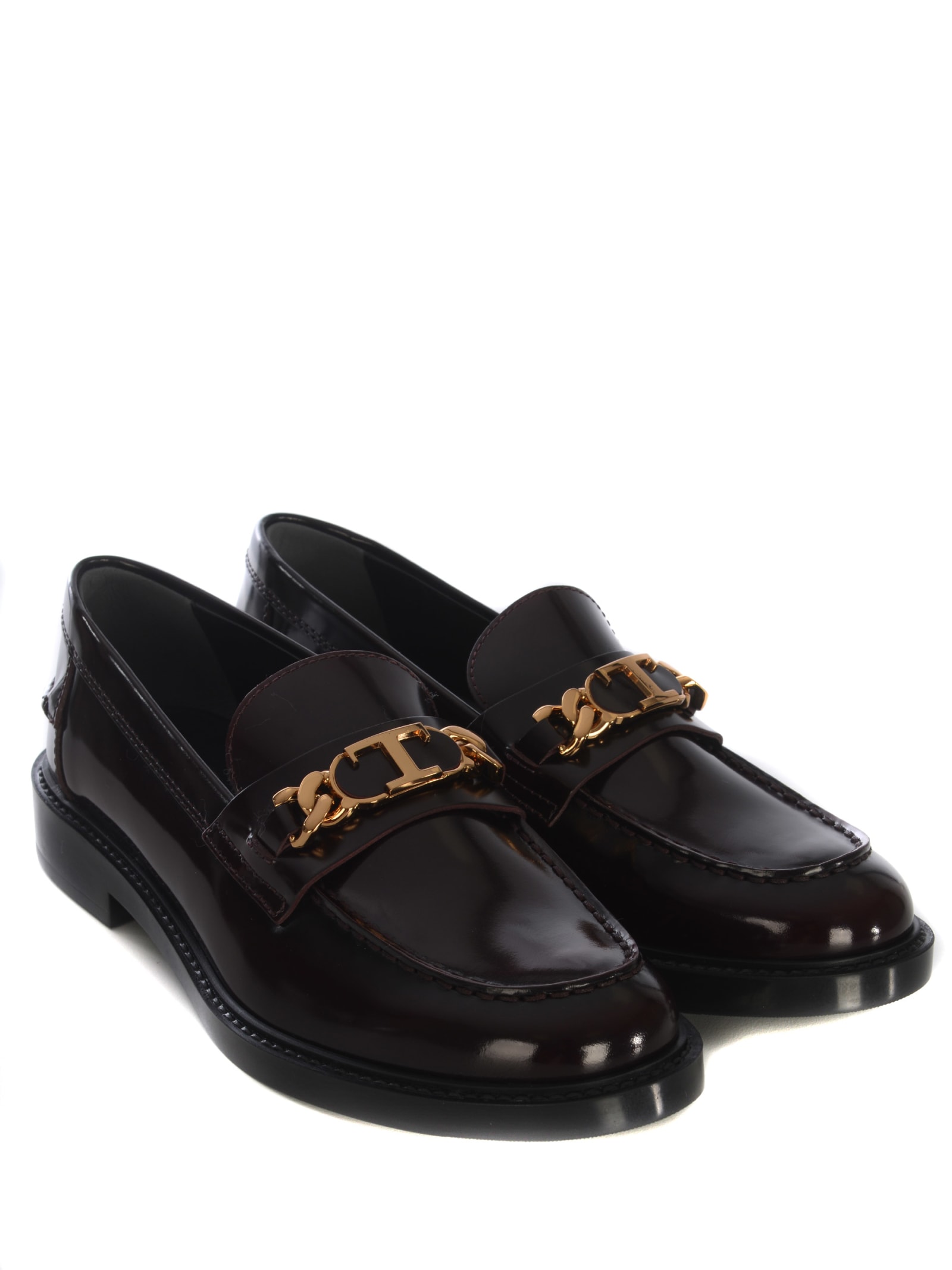 Shop Tod's Mocassin Tods Made Of Leather In Bordeaux