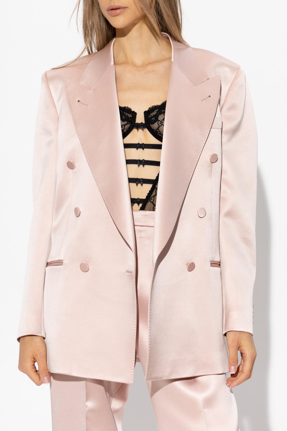Gucci Giacca In Duchesse Di Seta In Pink