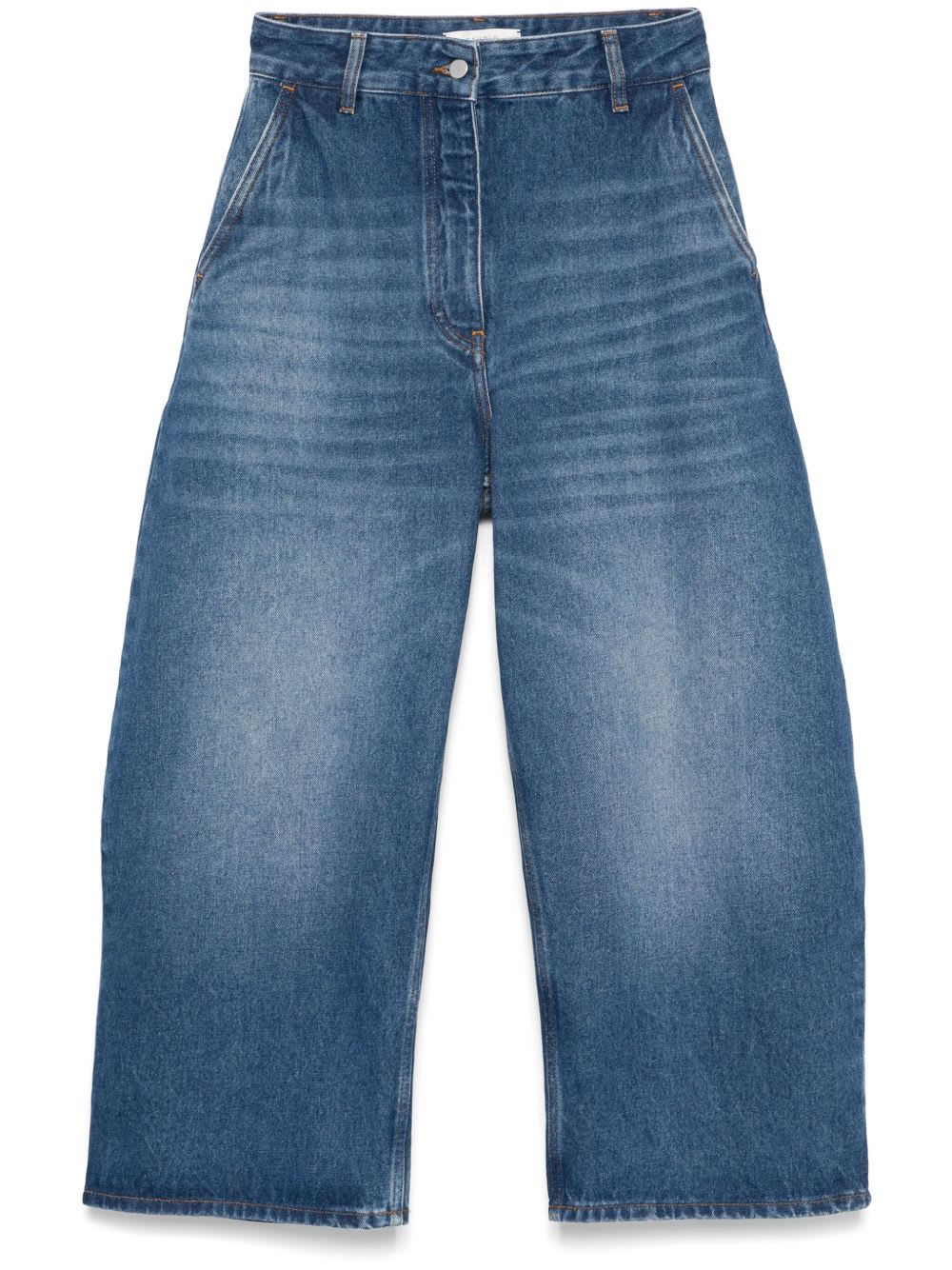 Studio Nicholson Blue Denim Chalco Cropped Jeans In Blue