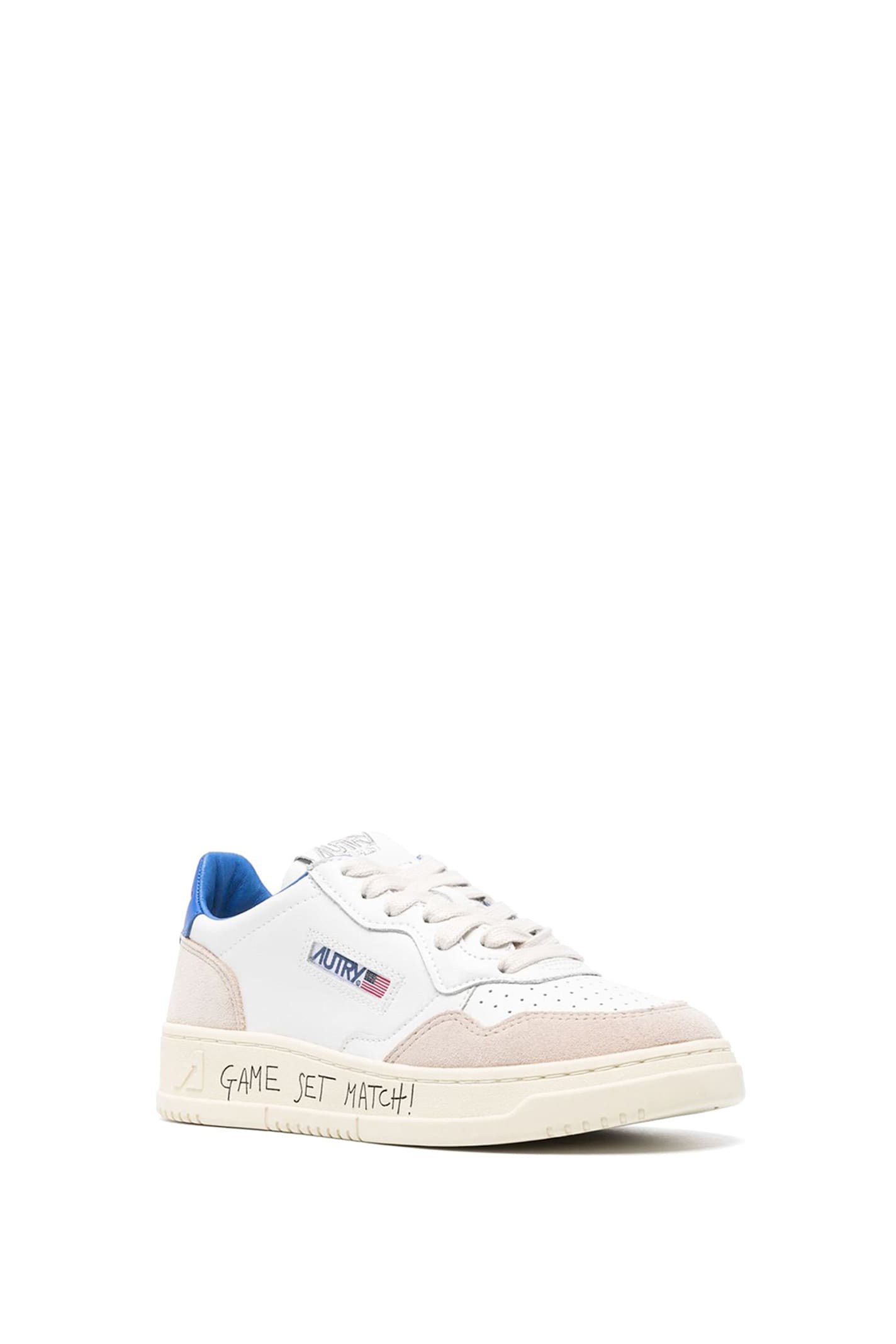 Autry Medalist Low Leather And Suede Sneakers With Lettering In Blue