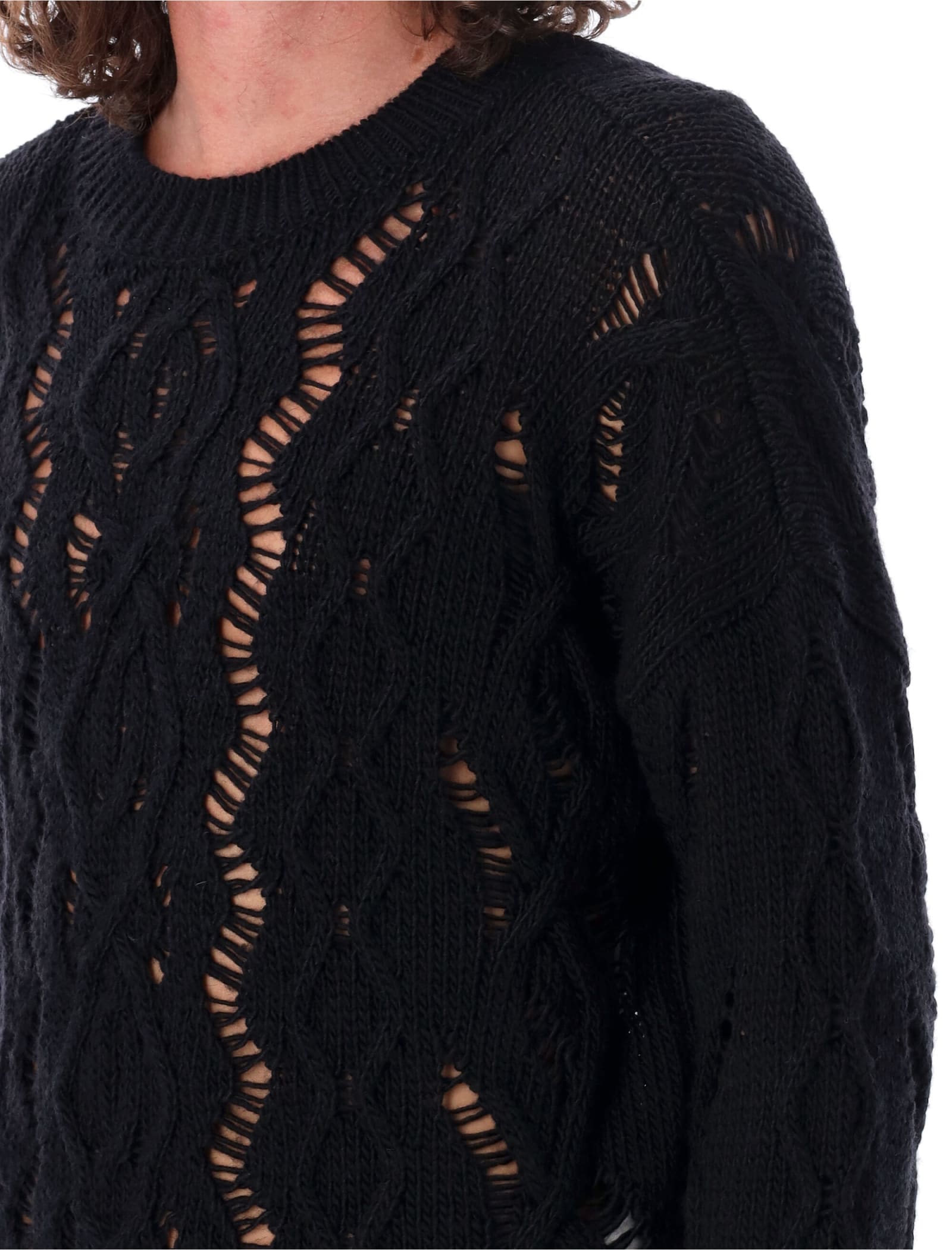 Shop Our Legacy Cable Sweater In Black