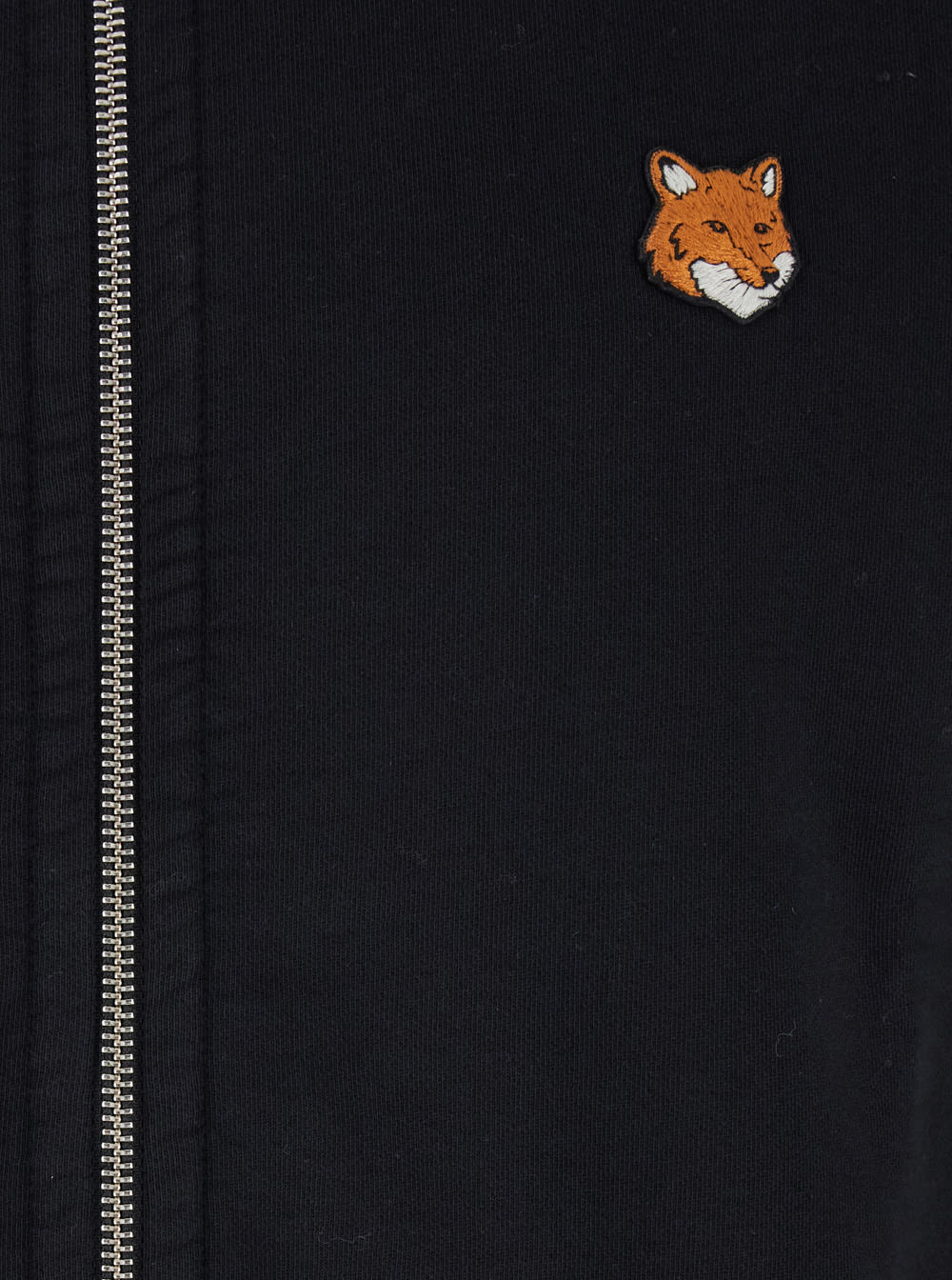Maison Kitsuné Fox Head Zipped Regular Sweatshirt In Black