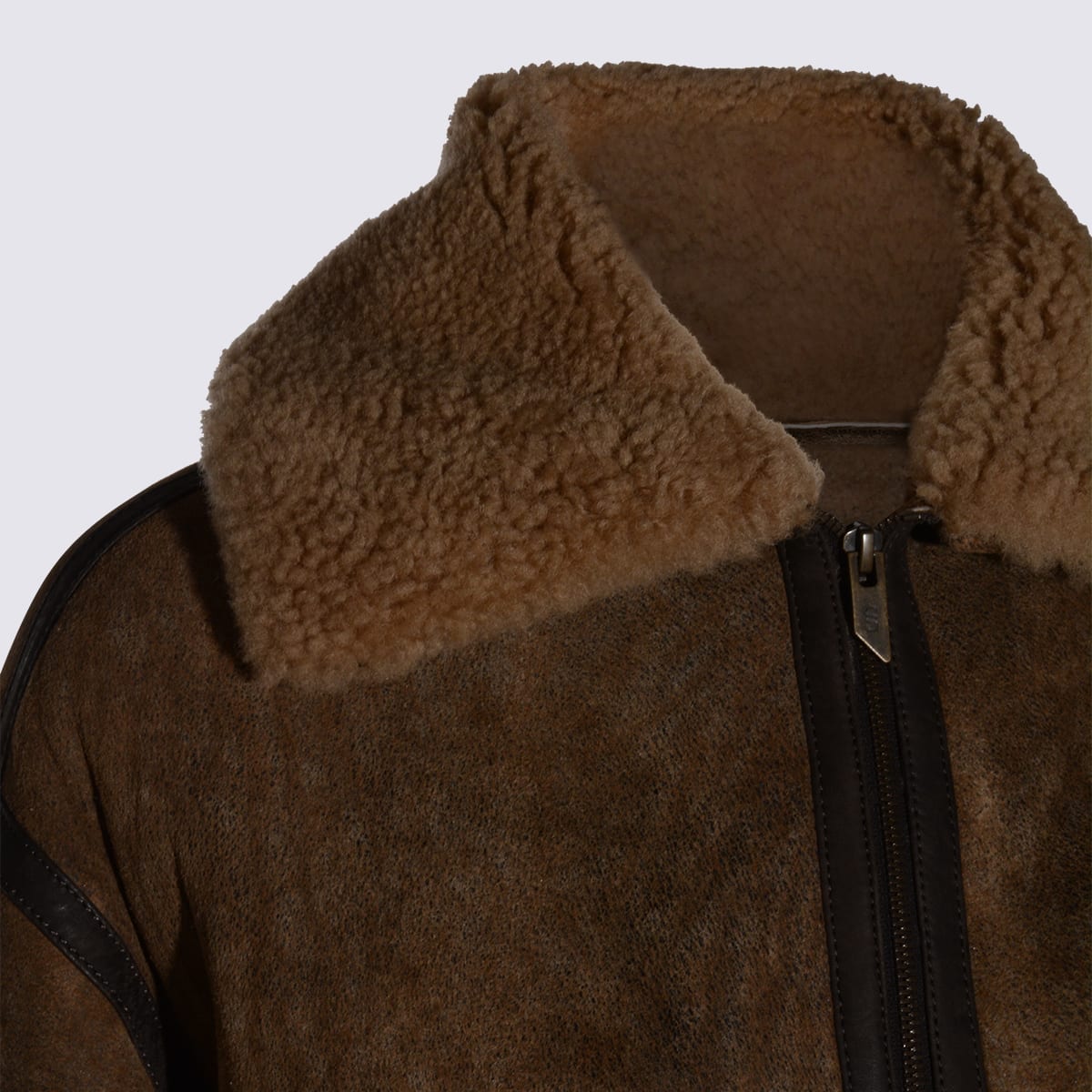 Salvatore Santoro Brown Leather Jacket In Brown