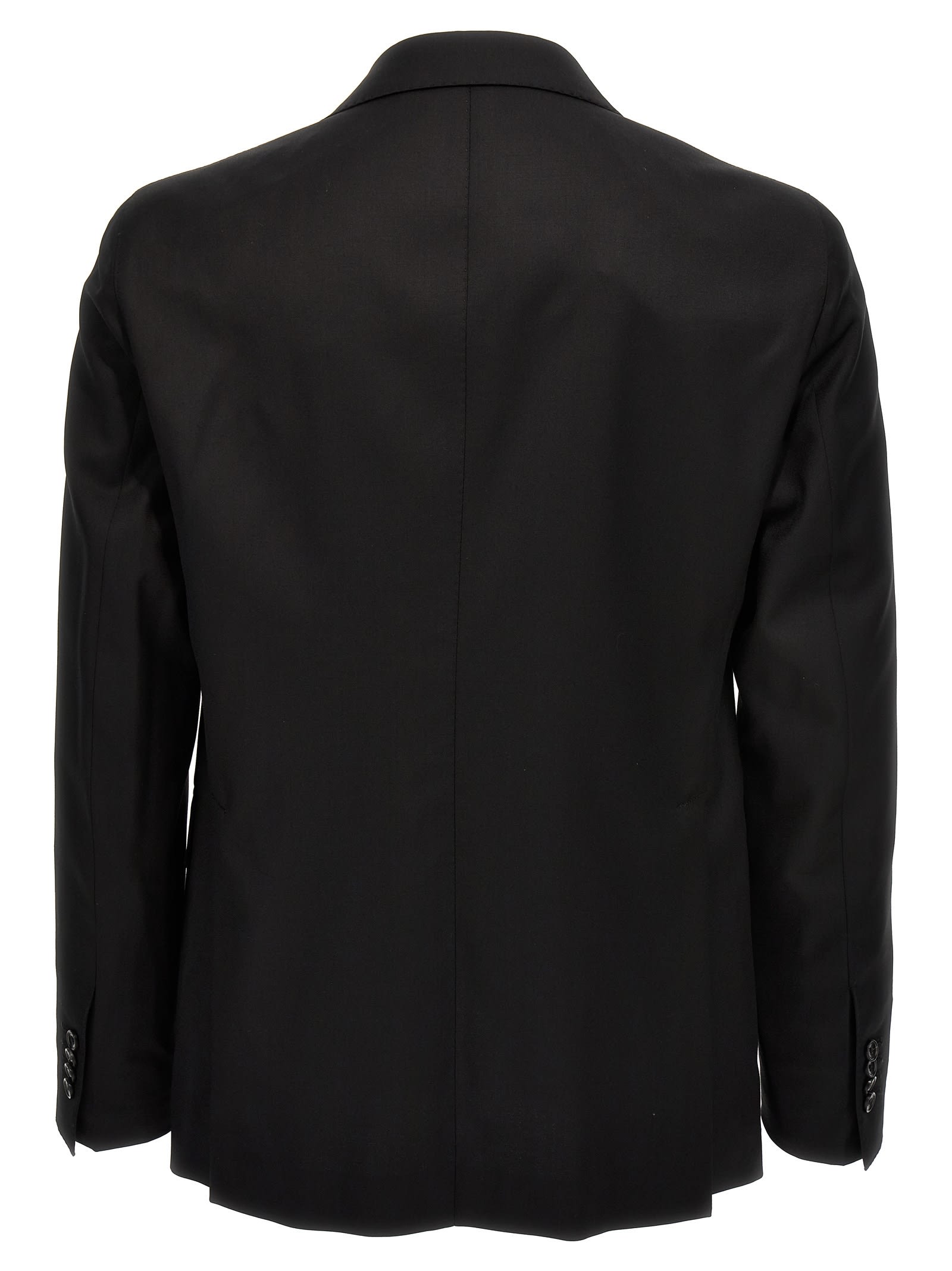 Tagliatore Button Long-sleeved Suit Coat And Trousers Set In Black