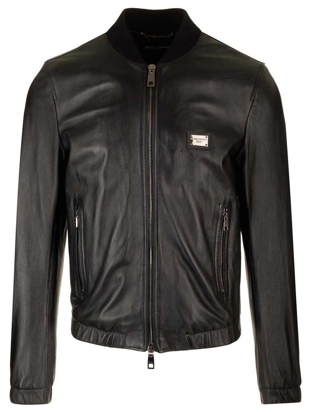 Shop Dolce & Gabbana Leather Jacket In Black