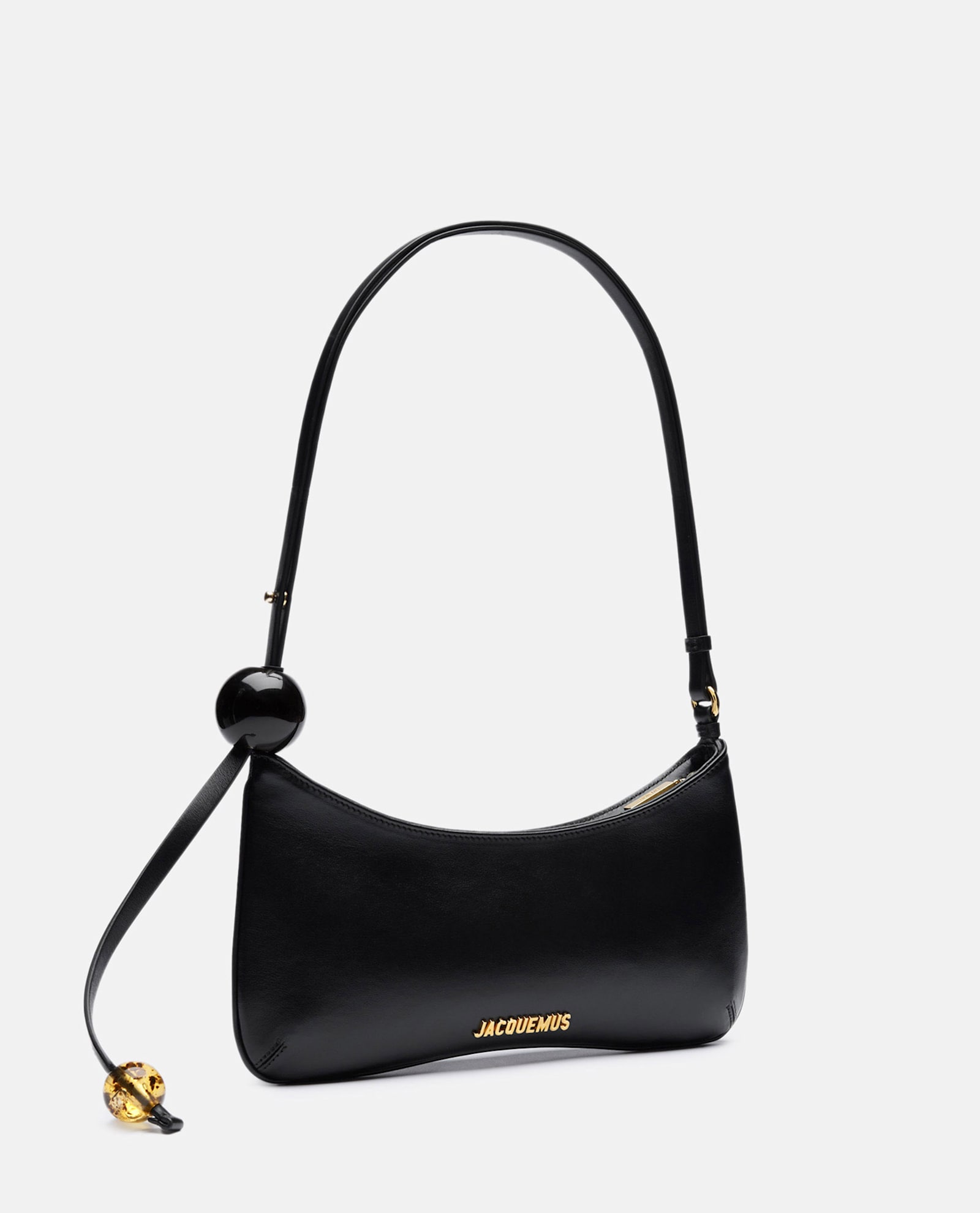 Jacquemus Beaded Detail Shoulder Bag In Black