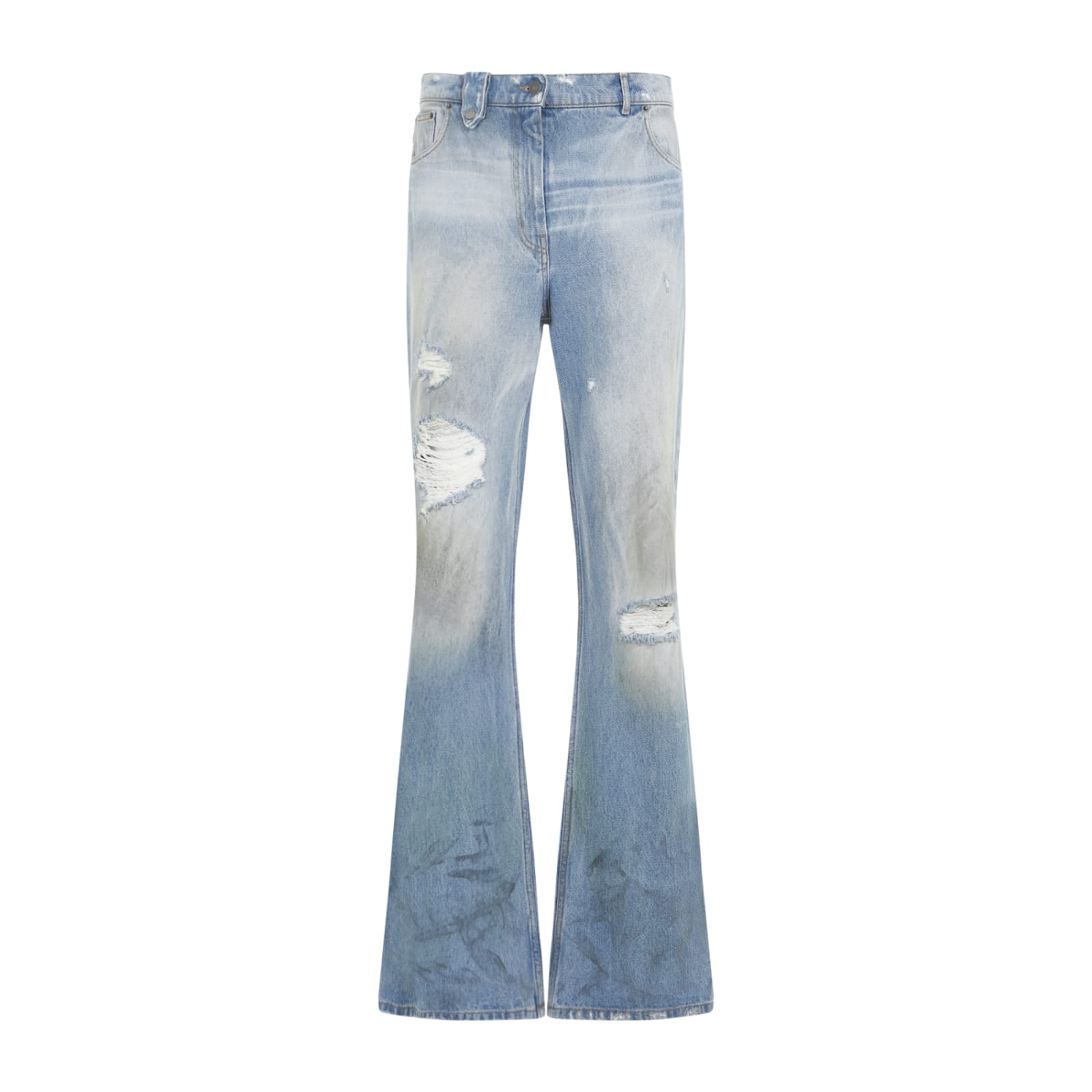 Shop Egonlab Samy Wide Leg Jeans In Denim Blue