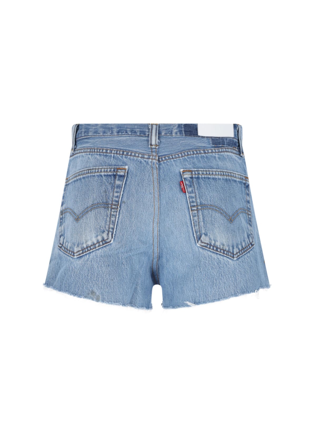Shop Re/done X Levis Denim Shorts In Blue