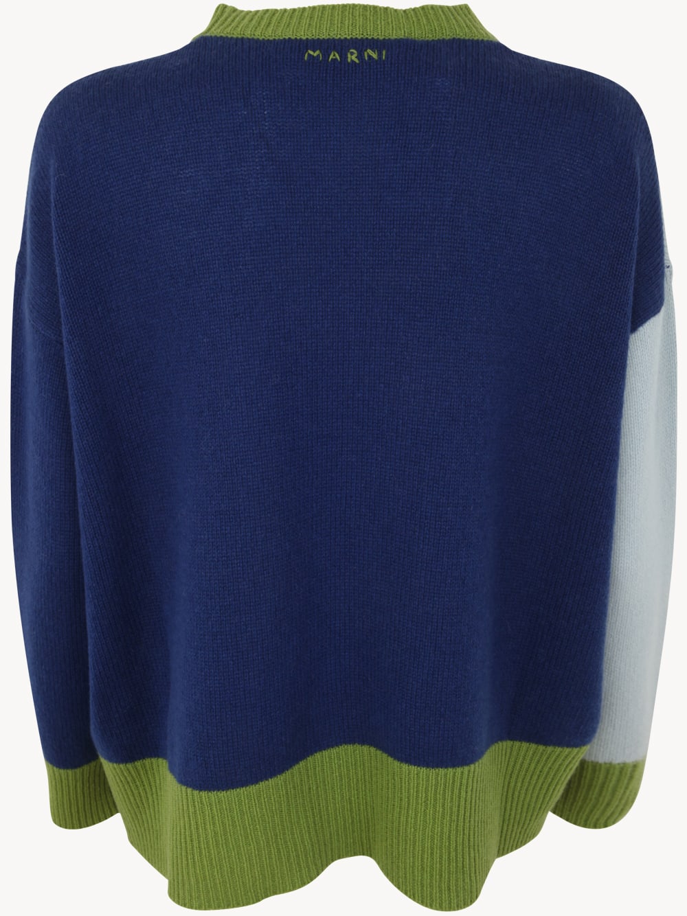 Shop Marni Crew Neck Long Sleeves Loose Fit Sweater In Illusion Blue
