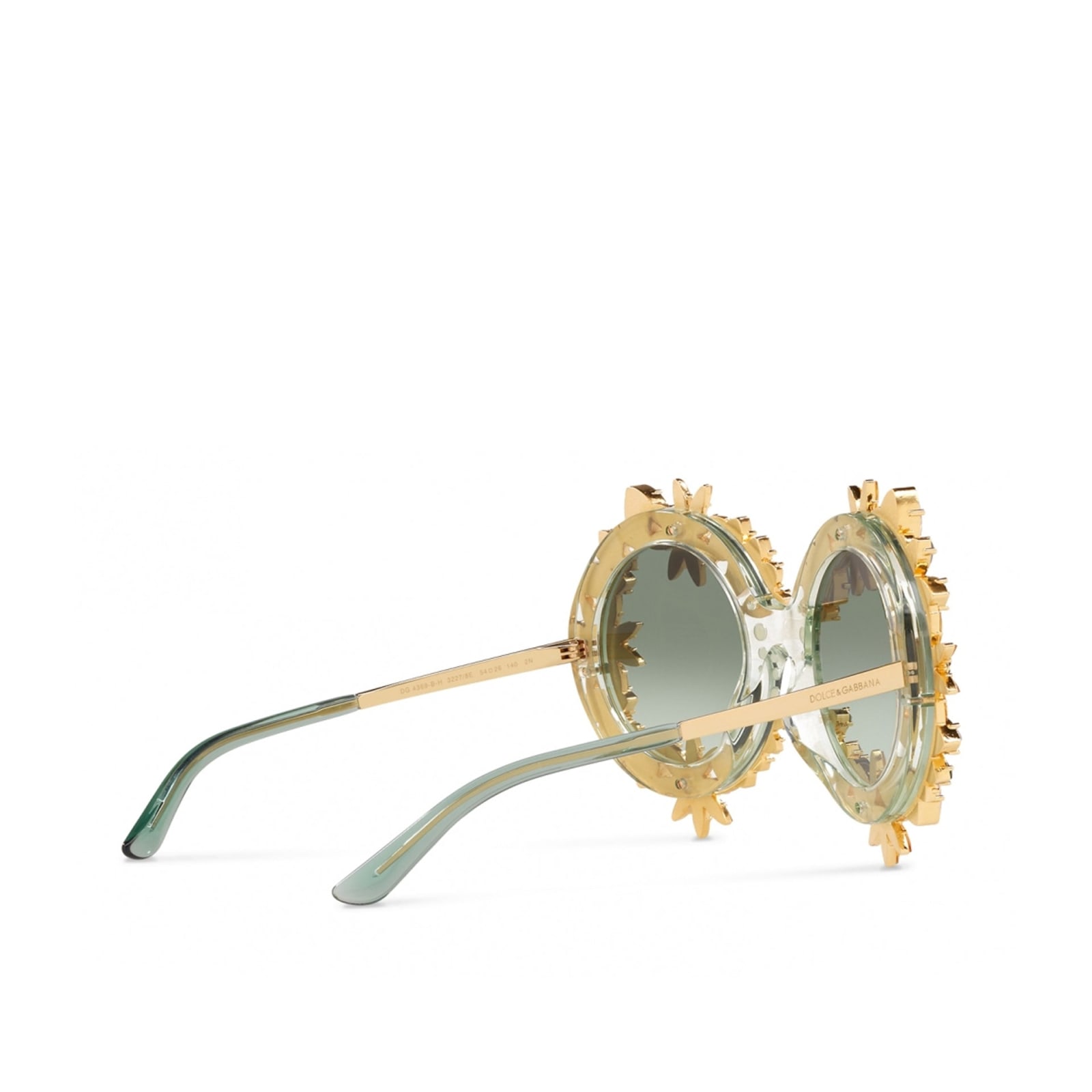 Shop Dolce & Gabbana Crystal Sunglasses In Gold