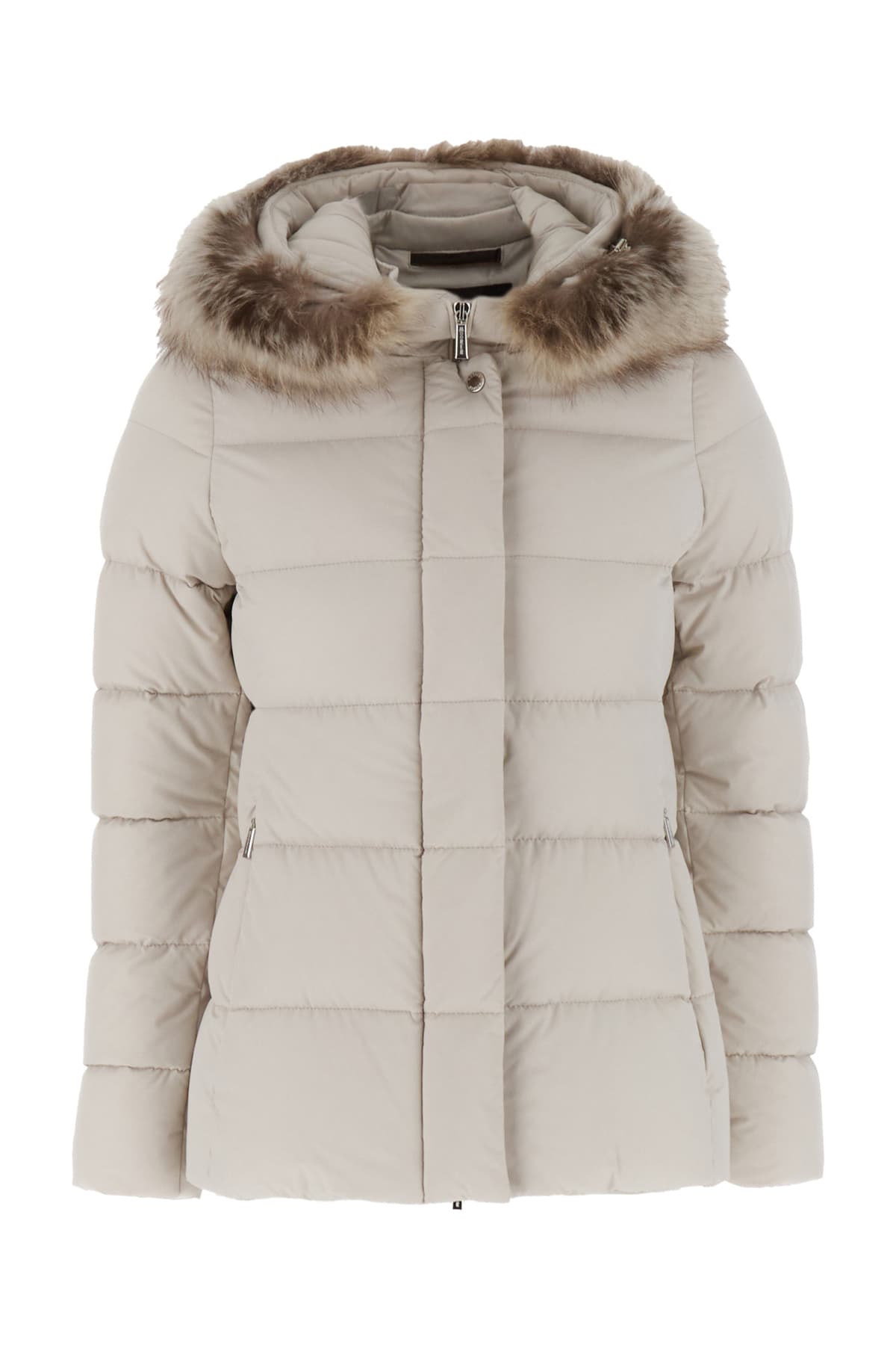 Light Grey Nylon Blend Down Jacket