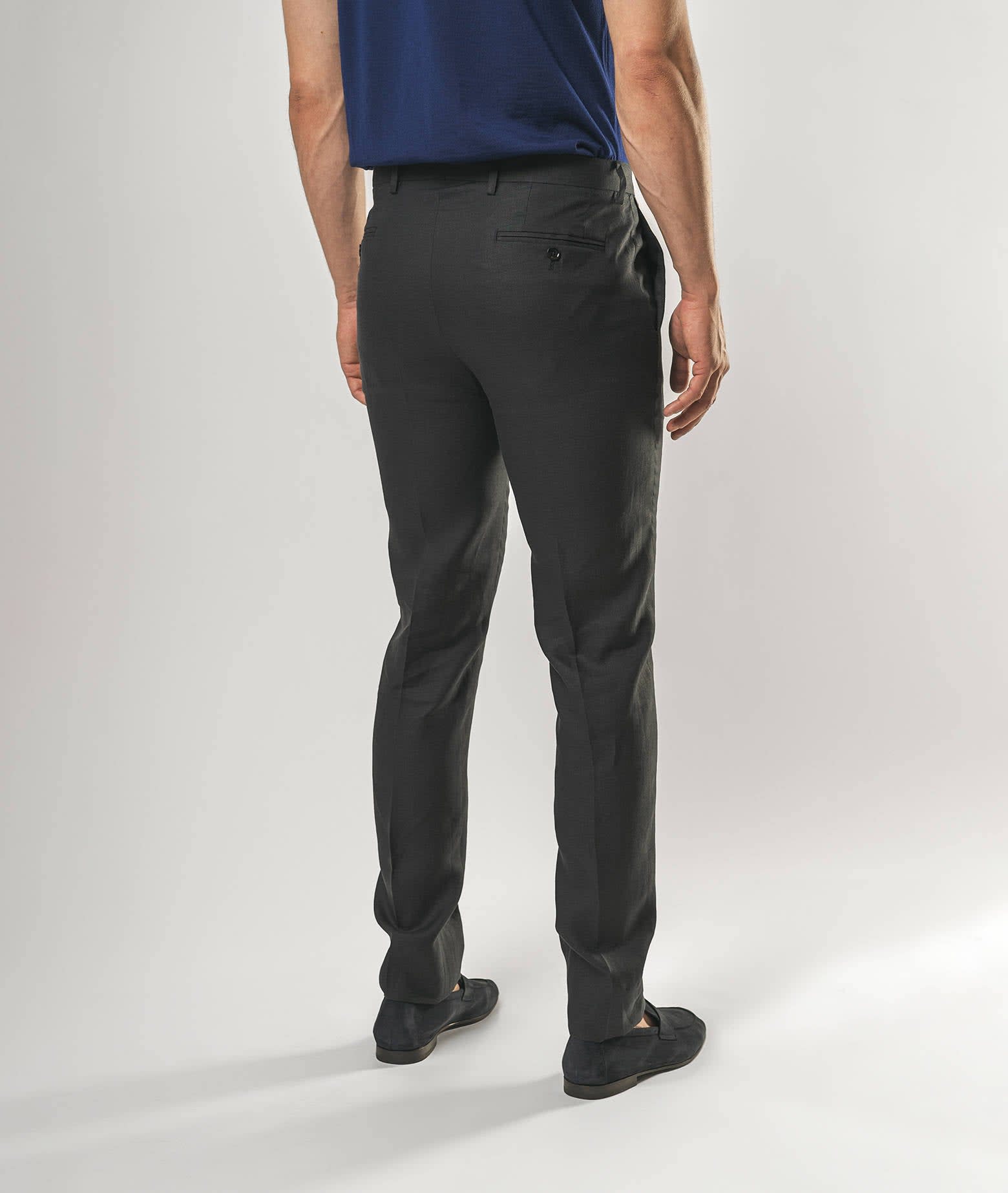 Larusmiani Velvet Trousers Howard Pants In Navy