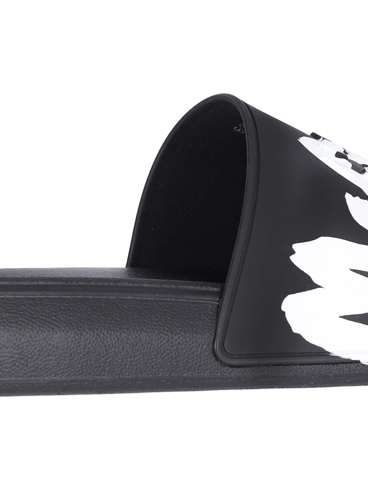 Shop Alexander Mcqueen Graffiti Rubber Sandals In Black