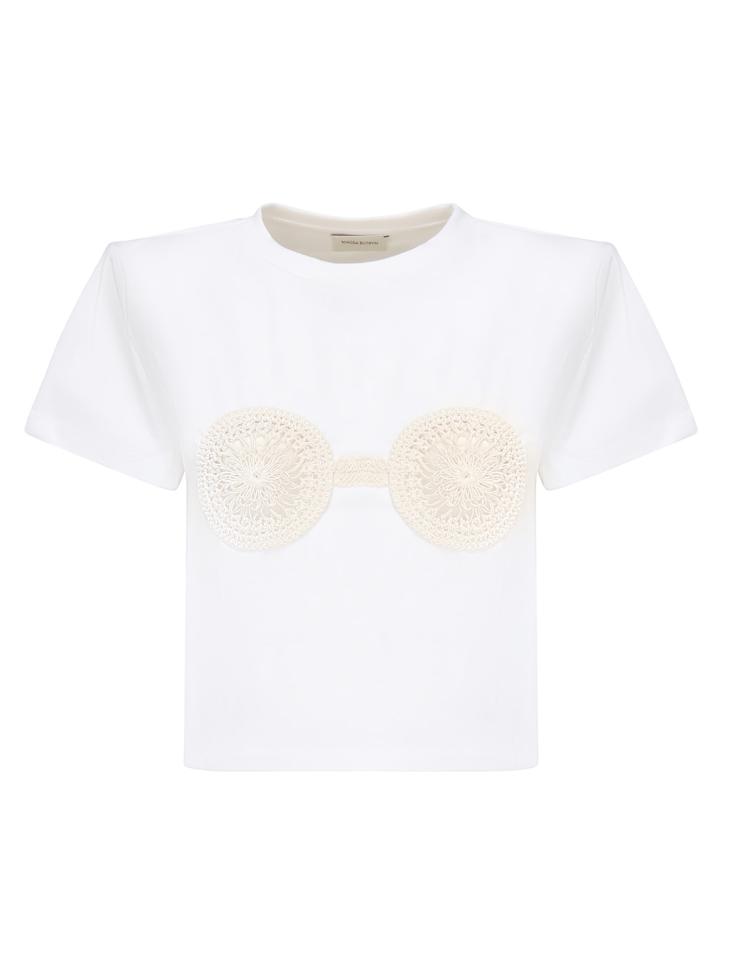 Magda Butrym Cropped T-shirt With Crochet Bra