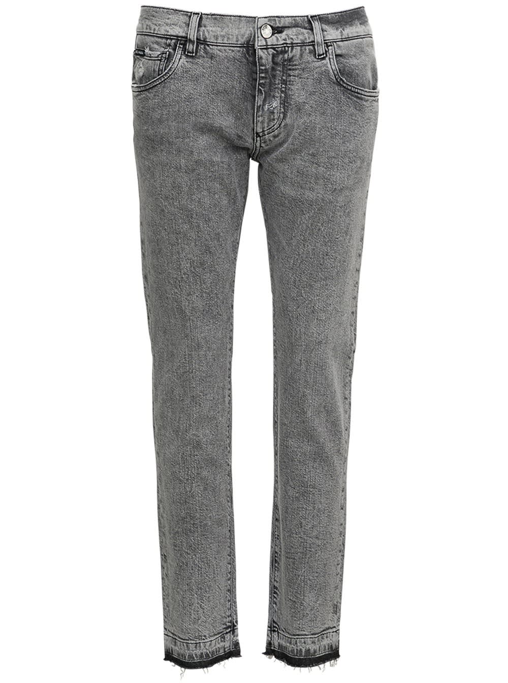 Dolce & Gabbana Stretch Denim Skinny Jeans In Grey