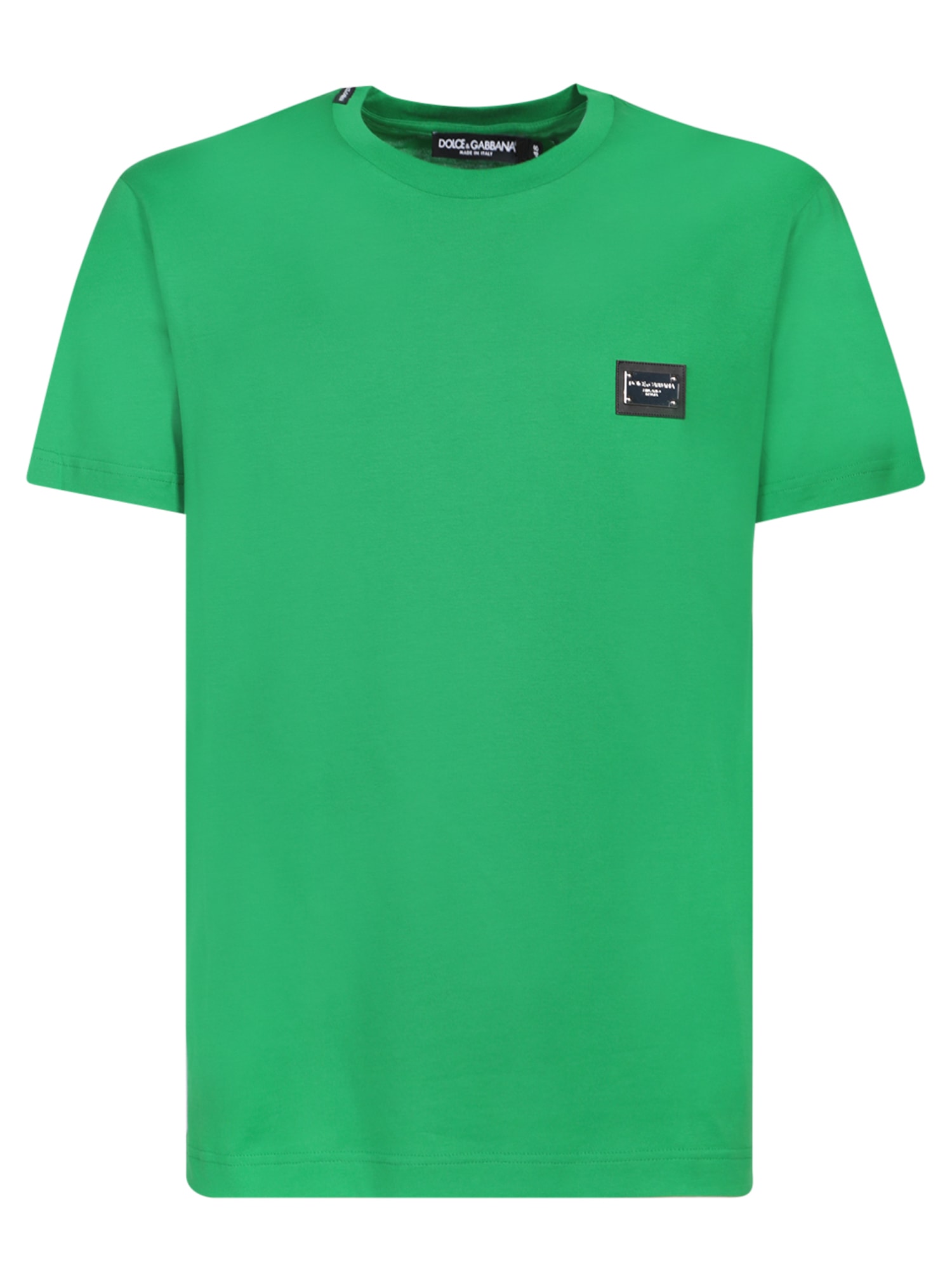 Shop Dolce & Gabbana Logo Plaque T-shirt In Green