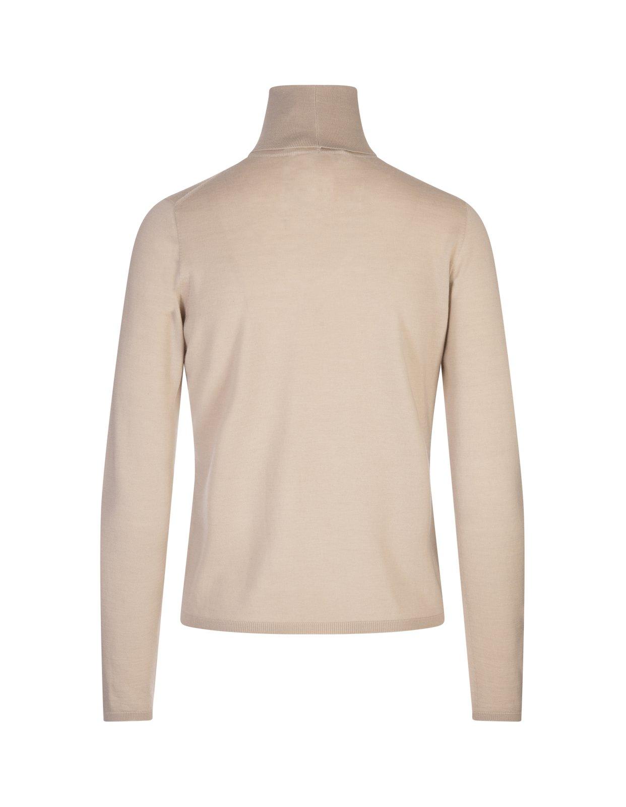 Shop Max Mara Turtleneck Long-sleeved Knitted Top