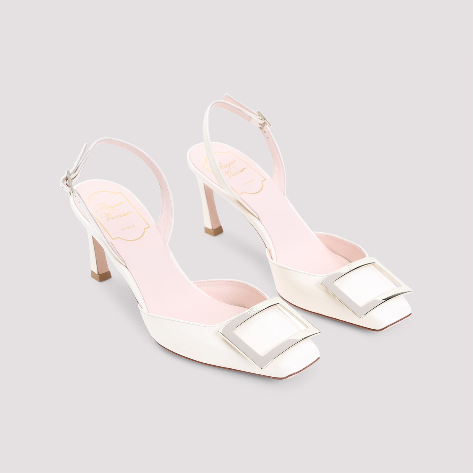 Roger Vivier Trompette Metal Pumps In White
