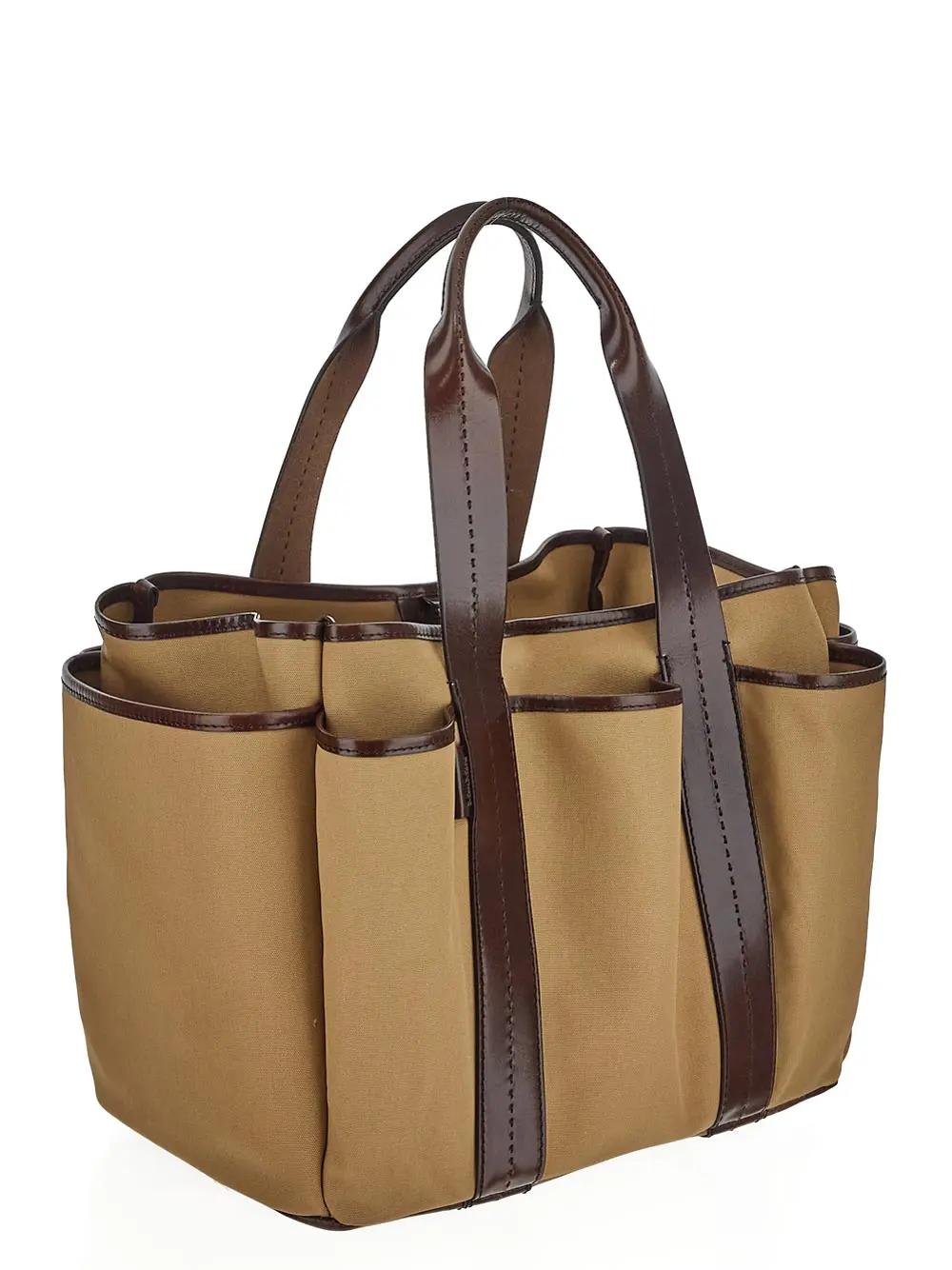 Shop Max Mara Gardiniera Tote Bag In Brown