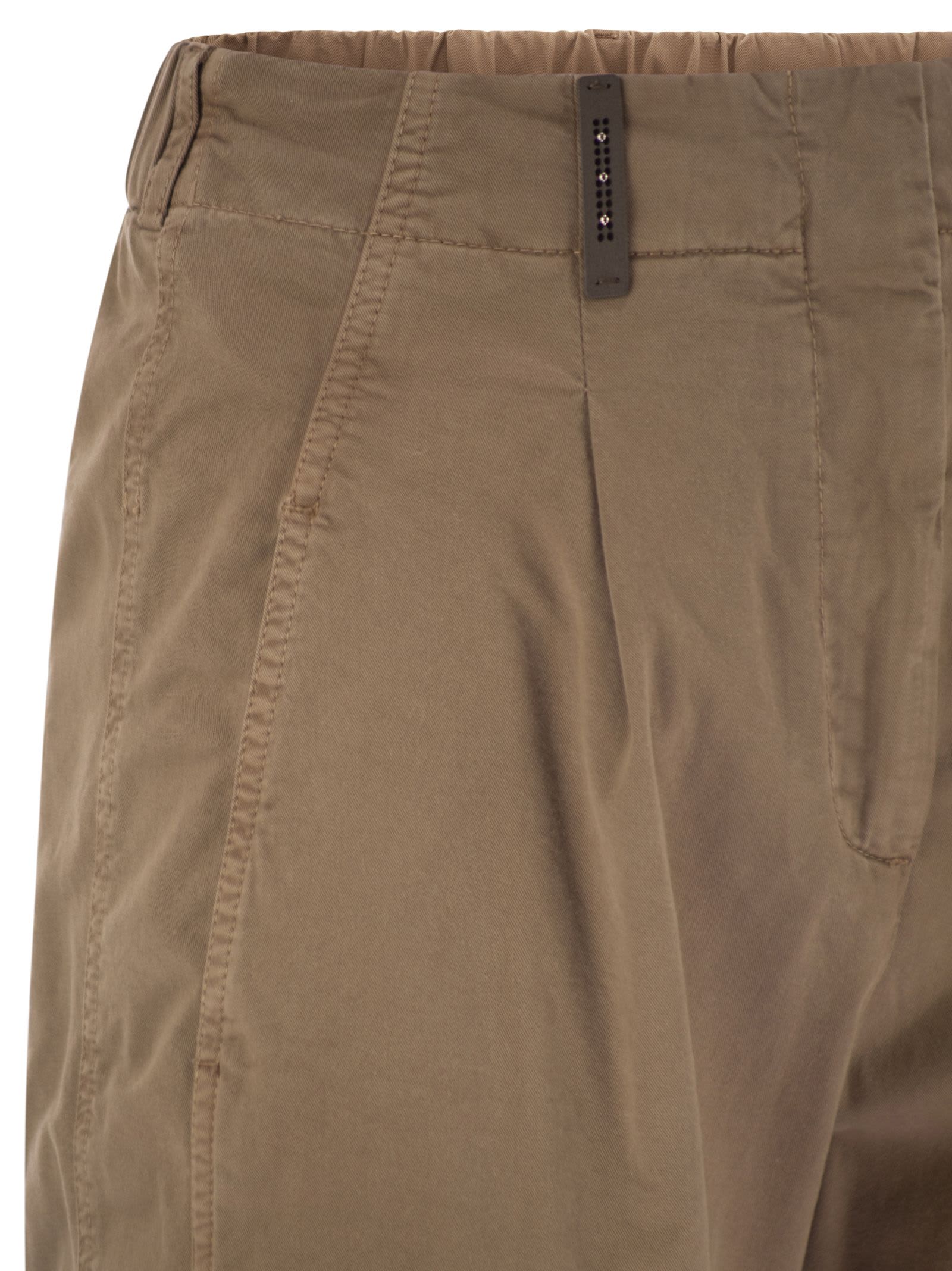 Peserico Women Garment Dyed Stretch Cotton Gabardine Trousers