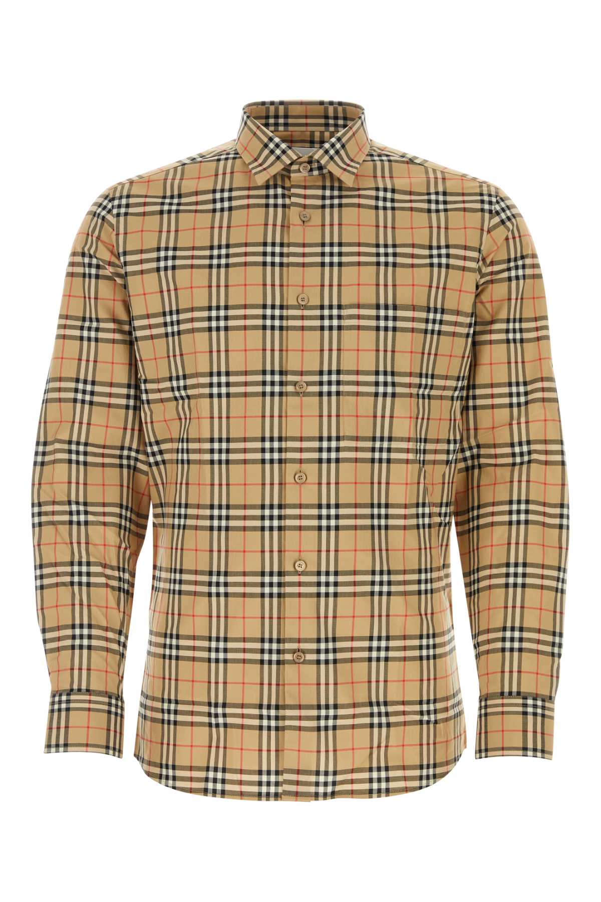 Shop Burberry Embroidered Poplin Shirt In Archivebeigeipchk